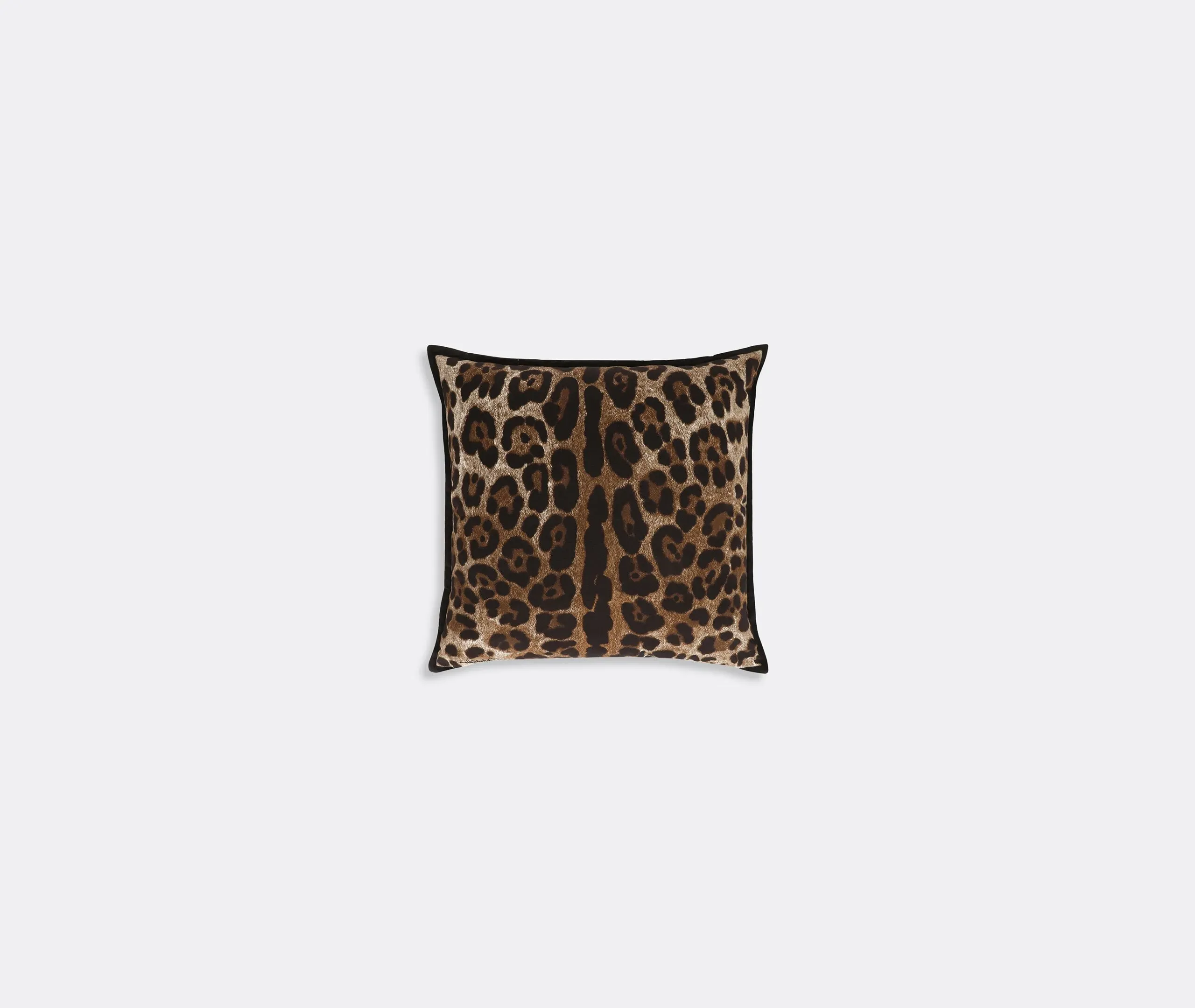 Small Cushion with Leopard Print - Brown, Cotton