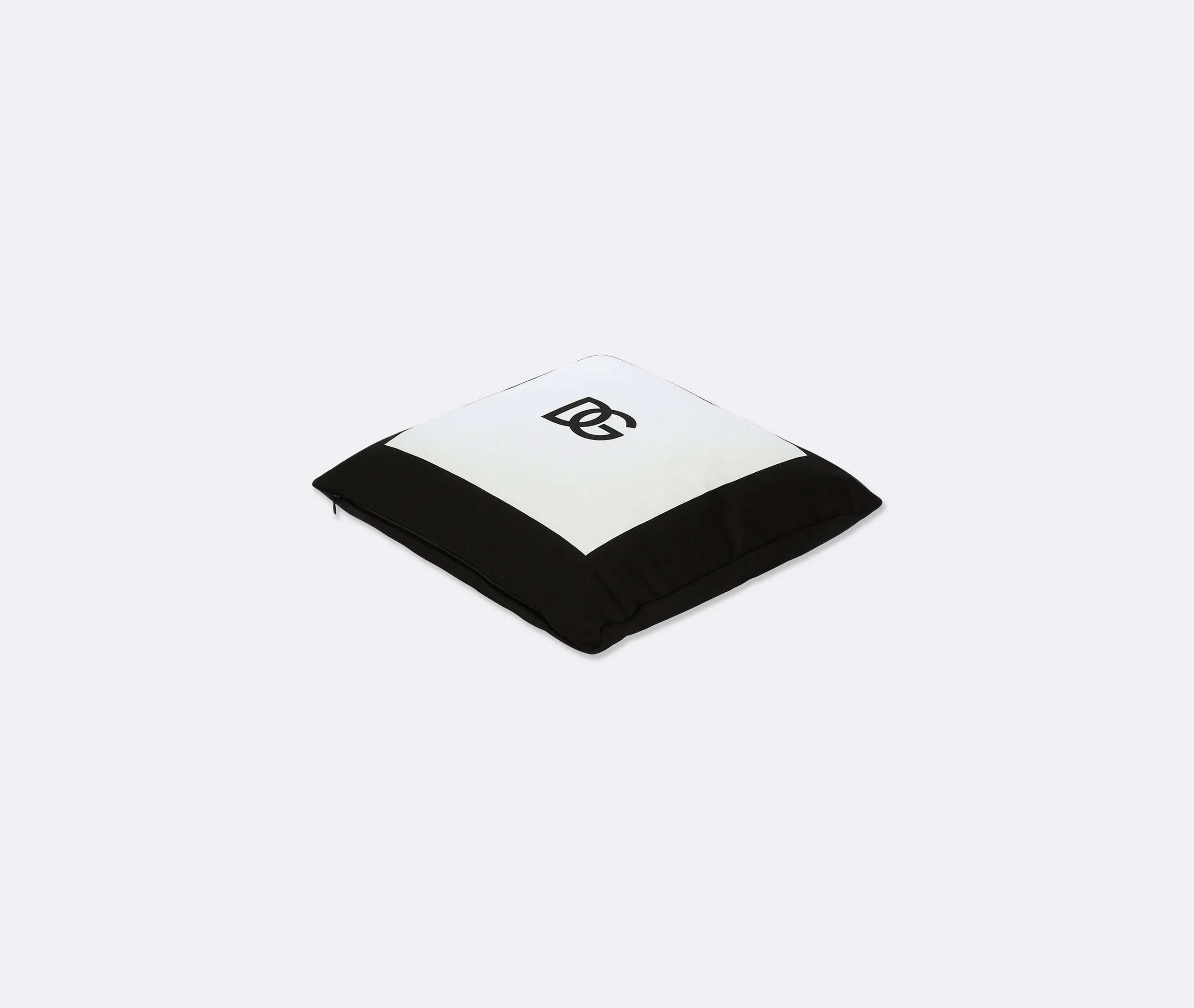 Small Cushion with Logo Design - Black, Cotton