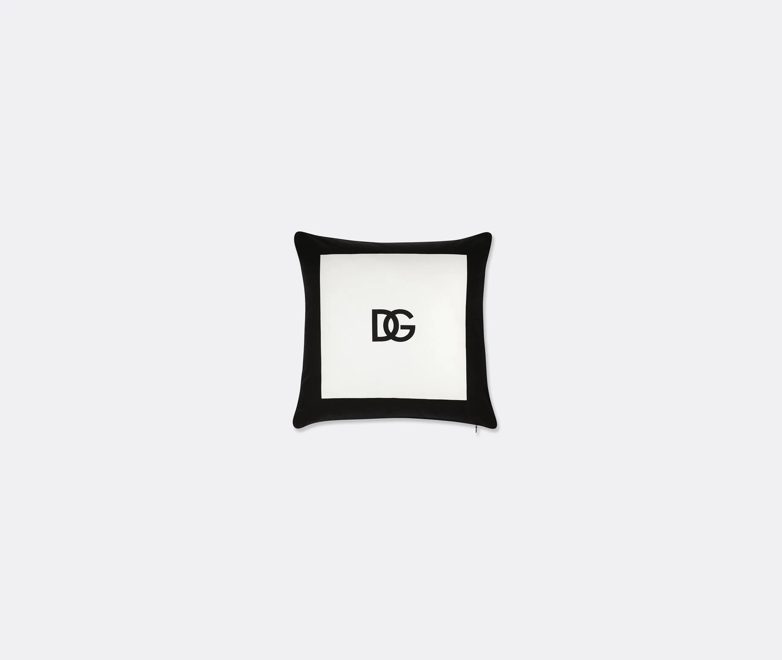 Small Cushion with Logo Design - Black, Cotton image