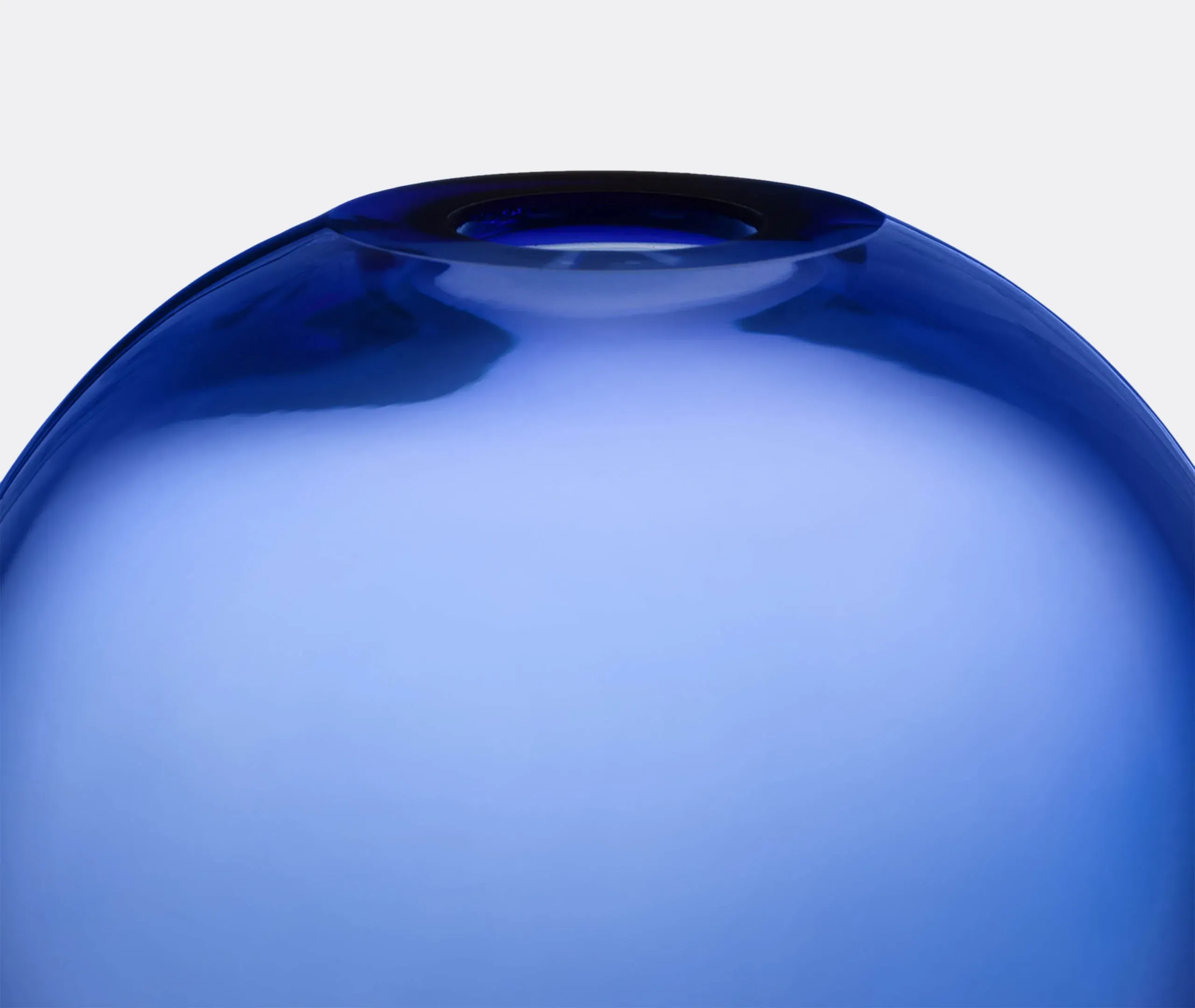 Spherical Glass Vase - Blue, Murano Glass