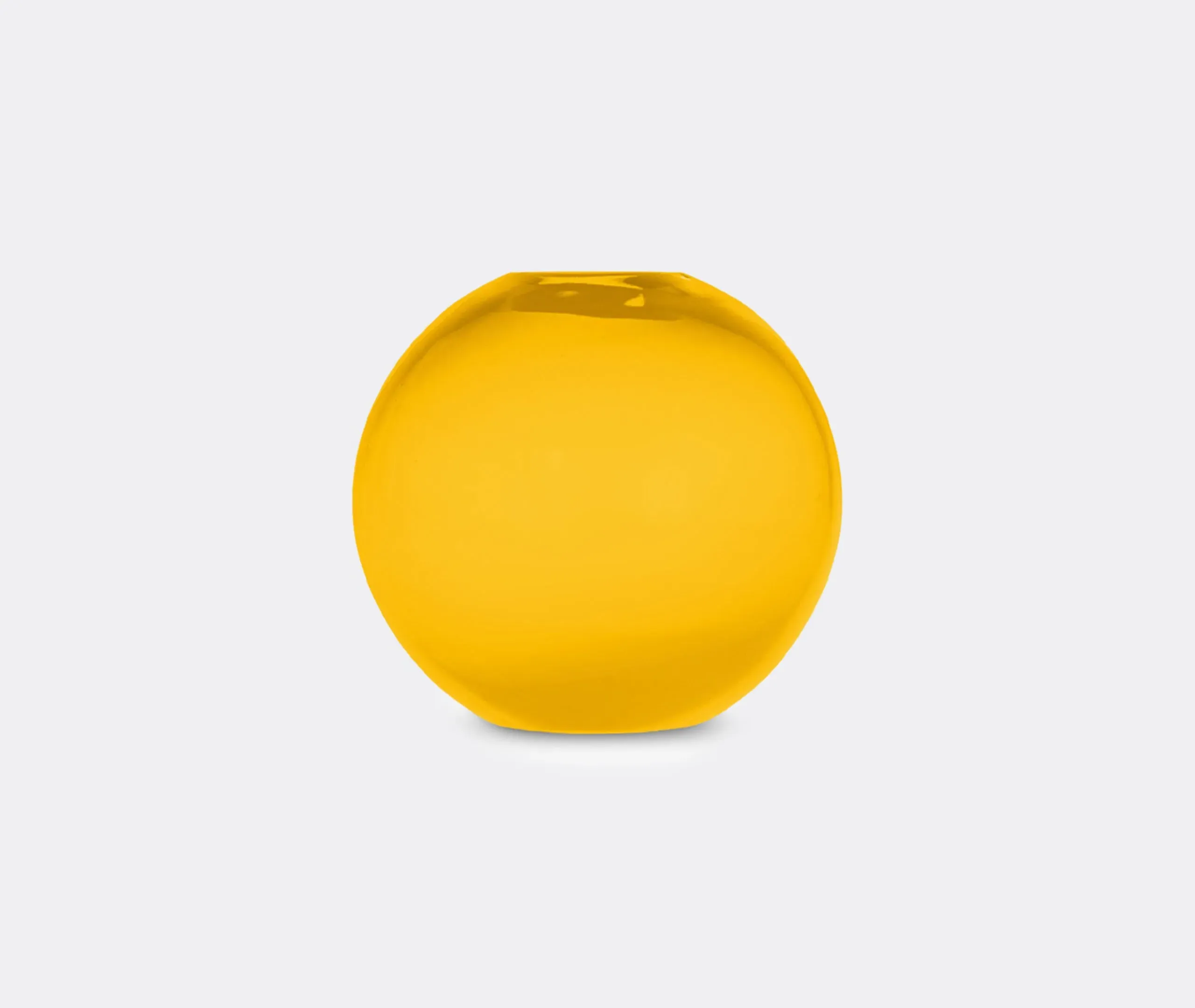 Spherical Glass Vase - Yellow, Murano Glass