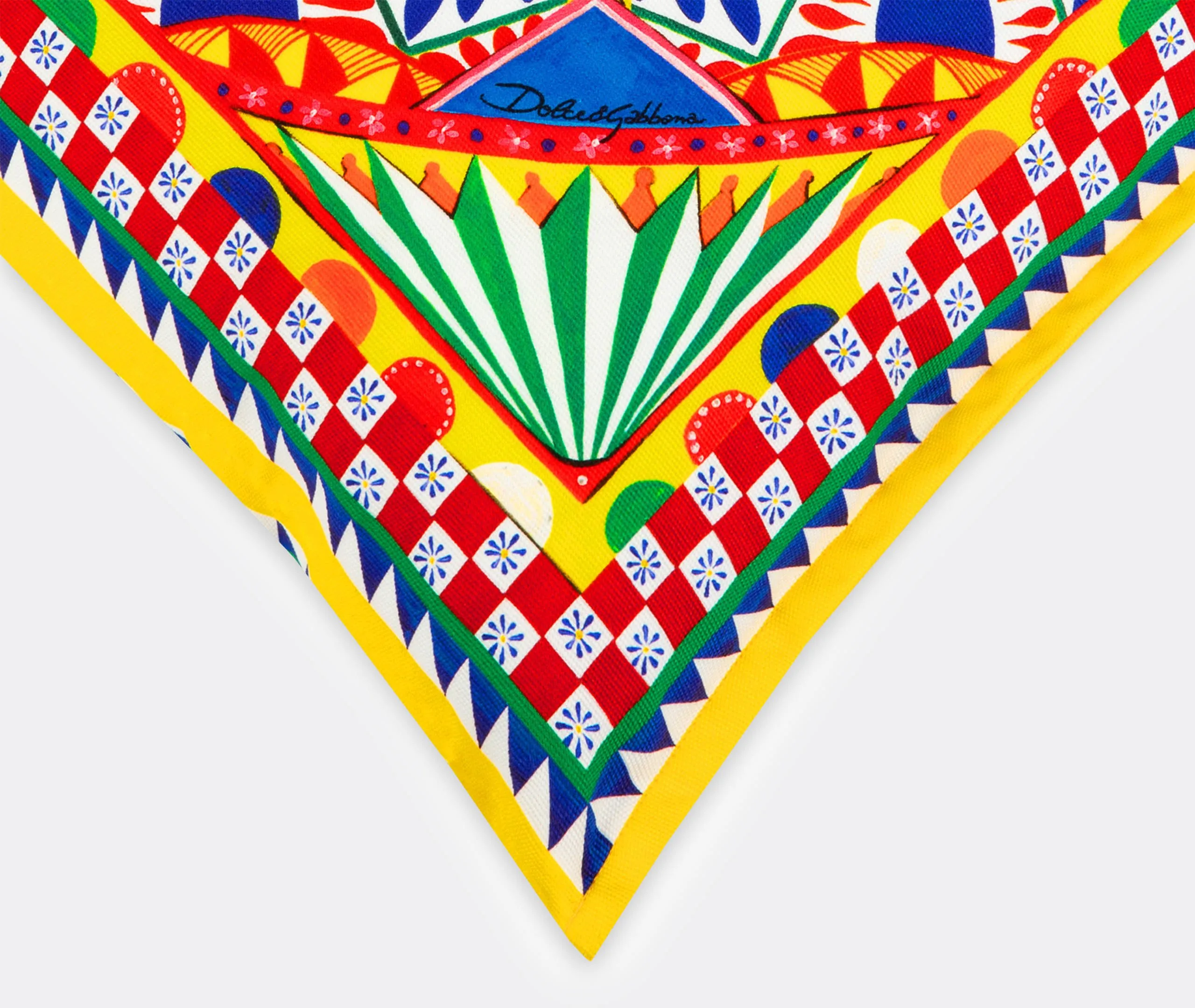 Square Cushion with Border - Multicolor, Canvas