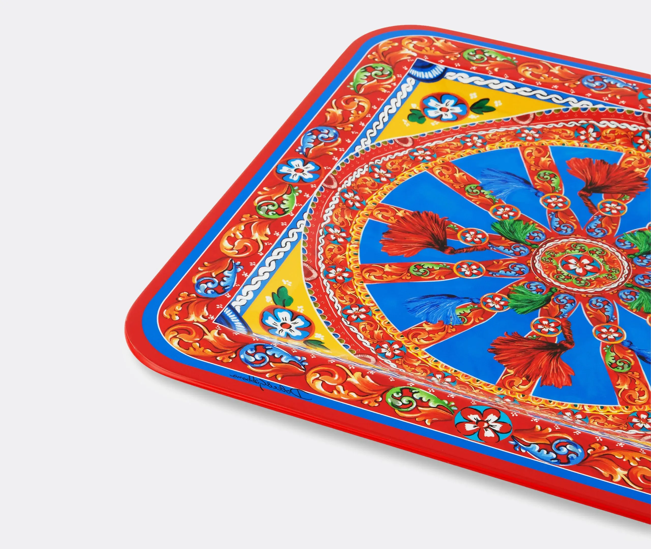 Square Serving Tray - Multicolor, Wood