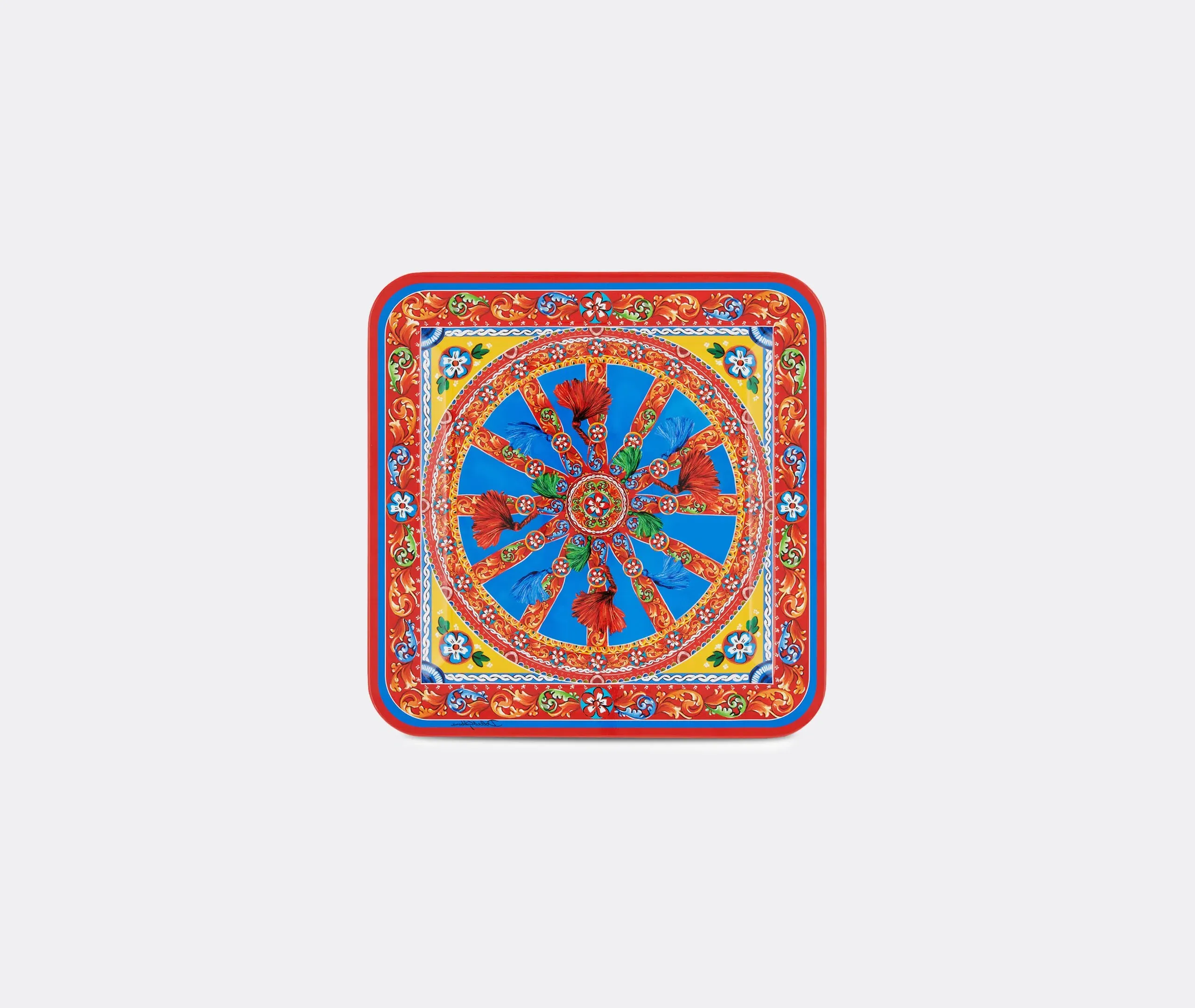 Square Serving Tray - Multicolor, Wood