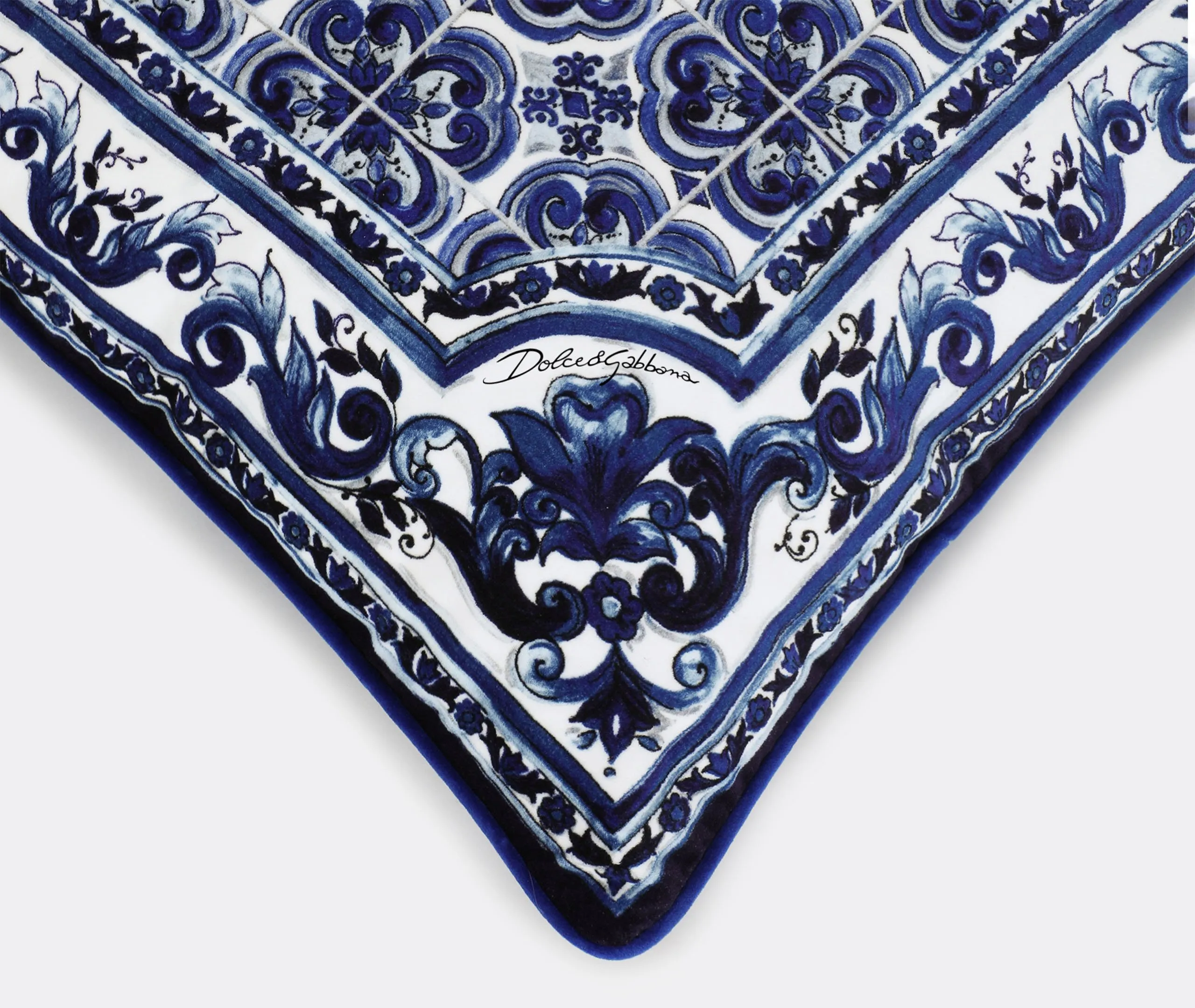 Square Velvet Cushion - Blue, Velvet