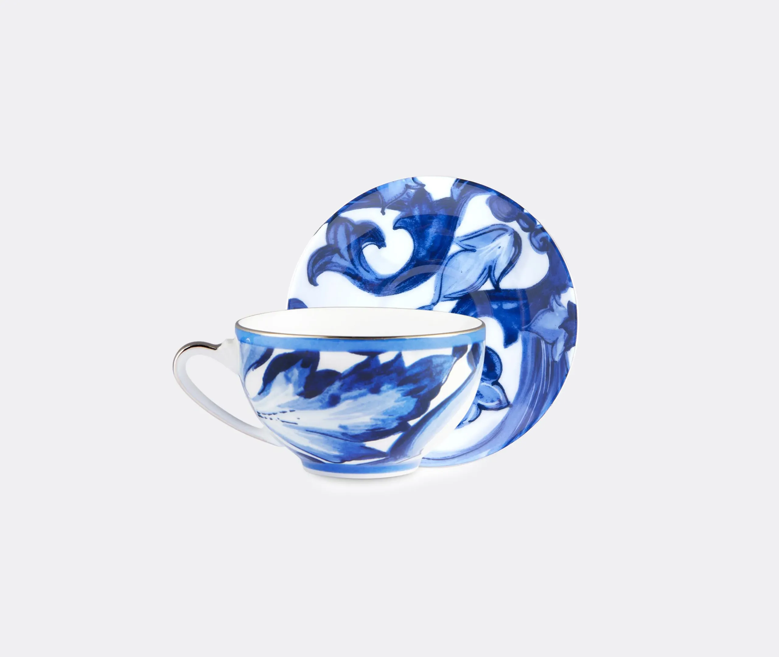 Teacup and Saucer Set - Blue, Porcelain