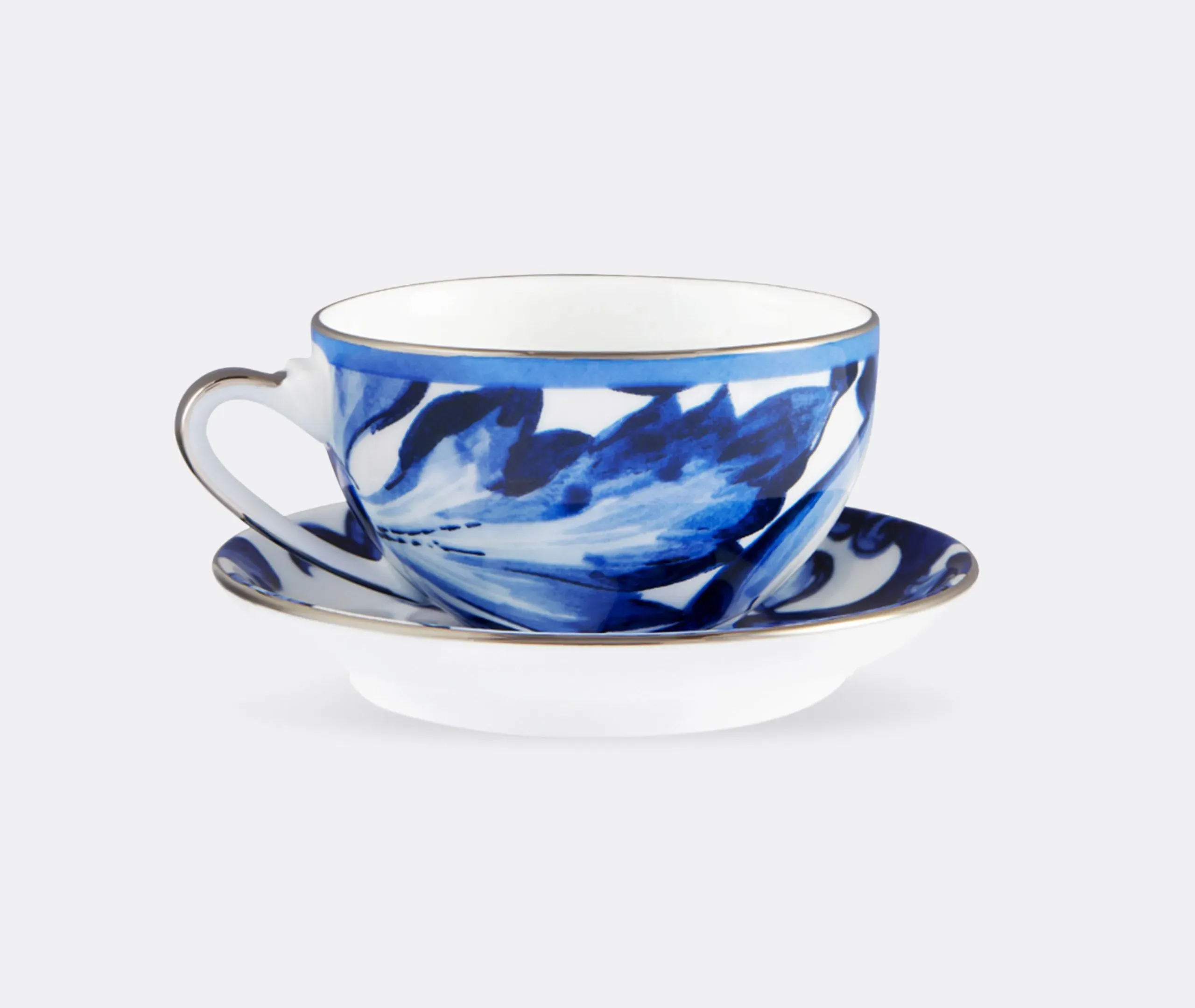 Teacup and Saucer Set - Blue, Porcelain