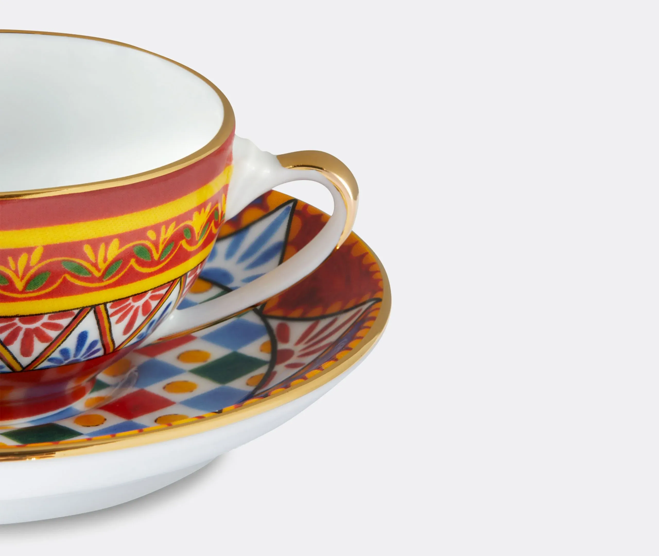 Teacup and Saucer Set - Multicolor, Porcelain