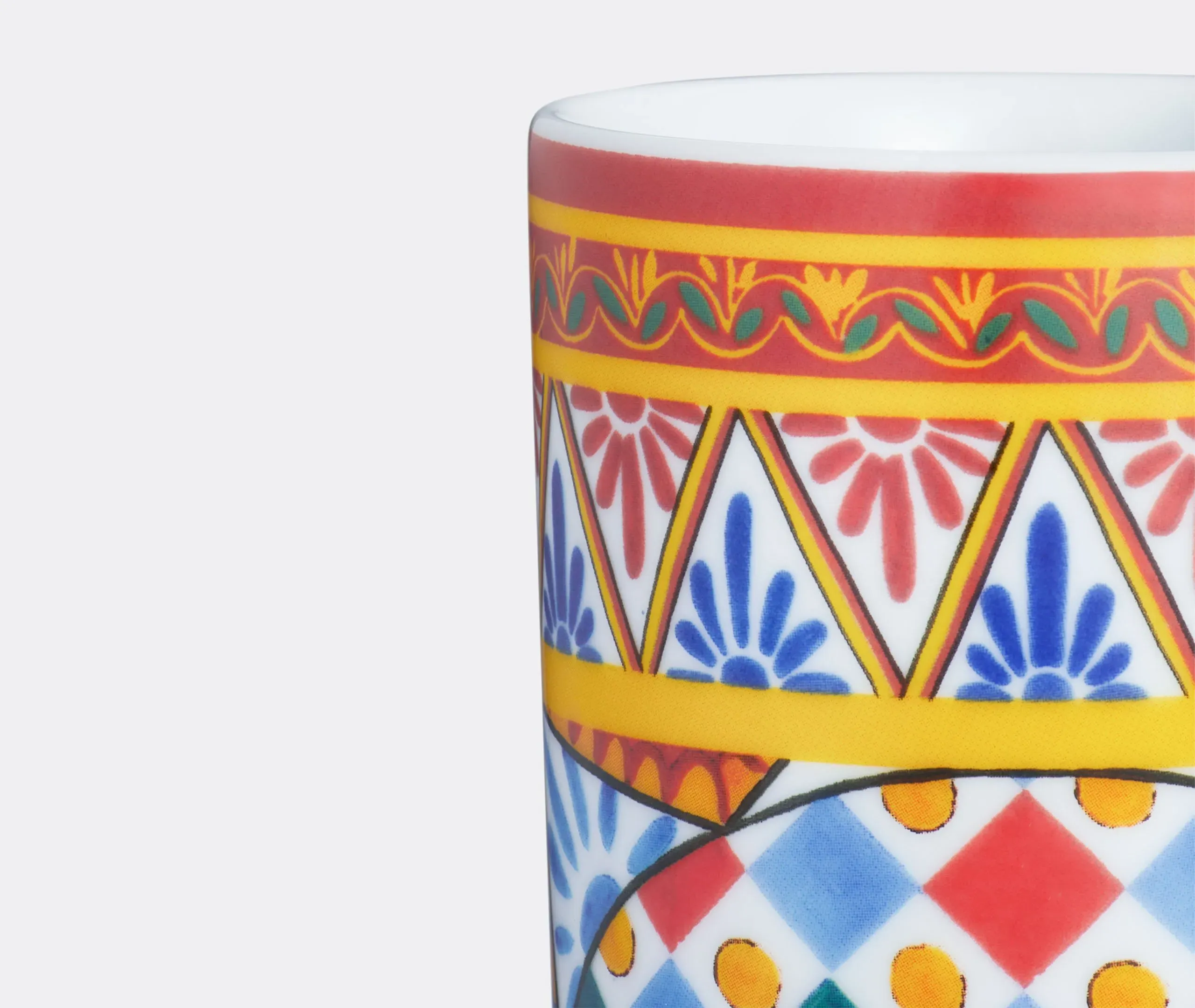 Water Cup with Pattern - Multicolor, Porcelain
