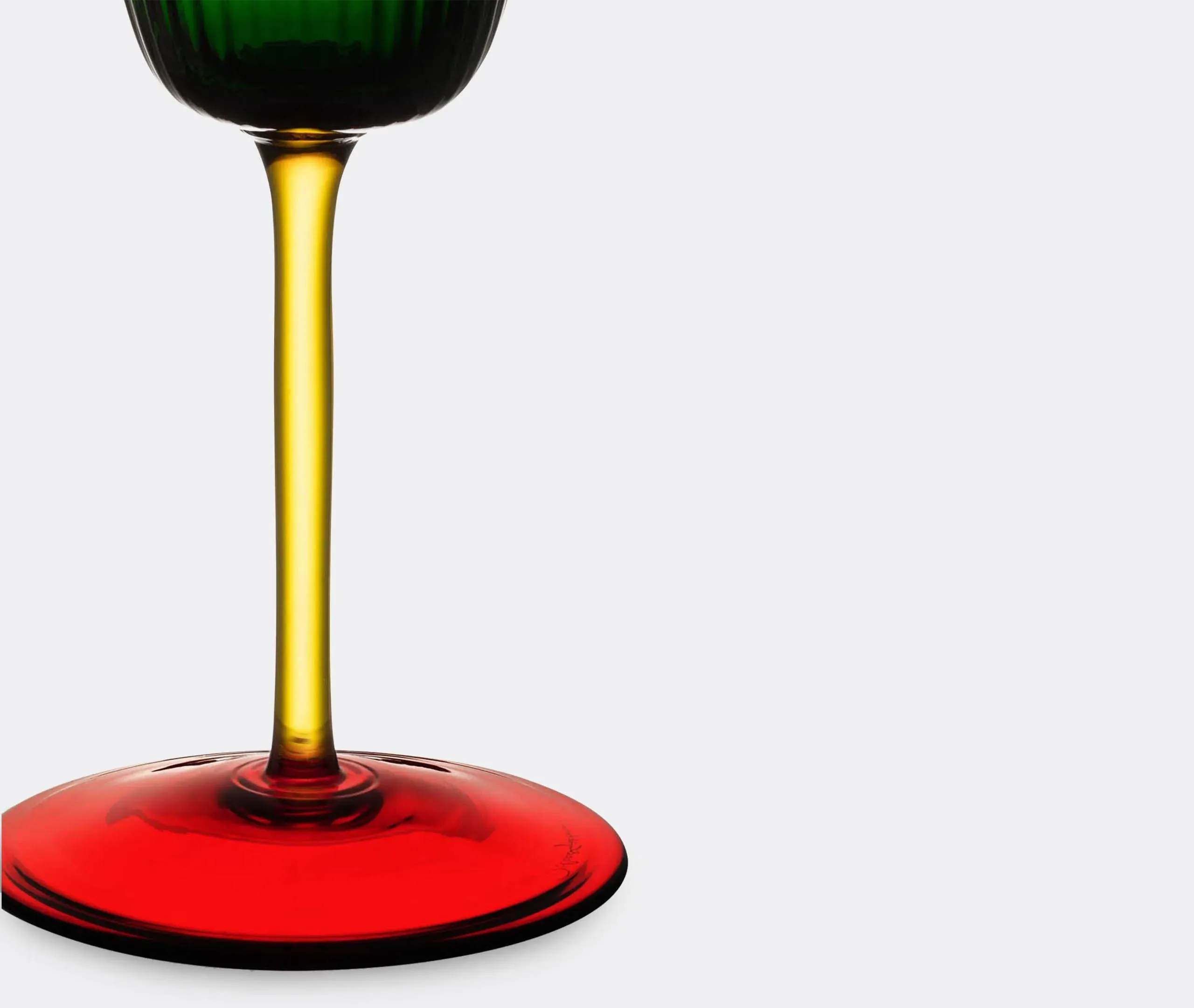White Wine Glass Carretto Siciliano - Green, Glass