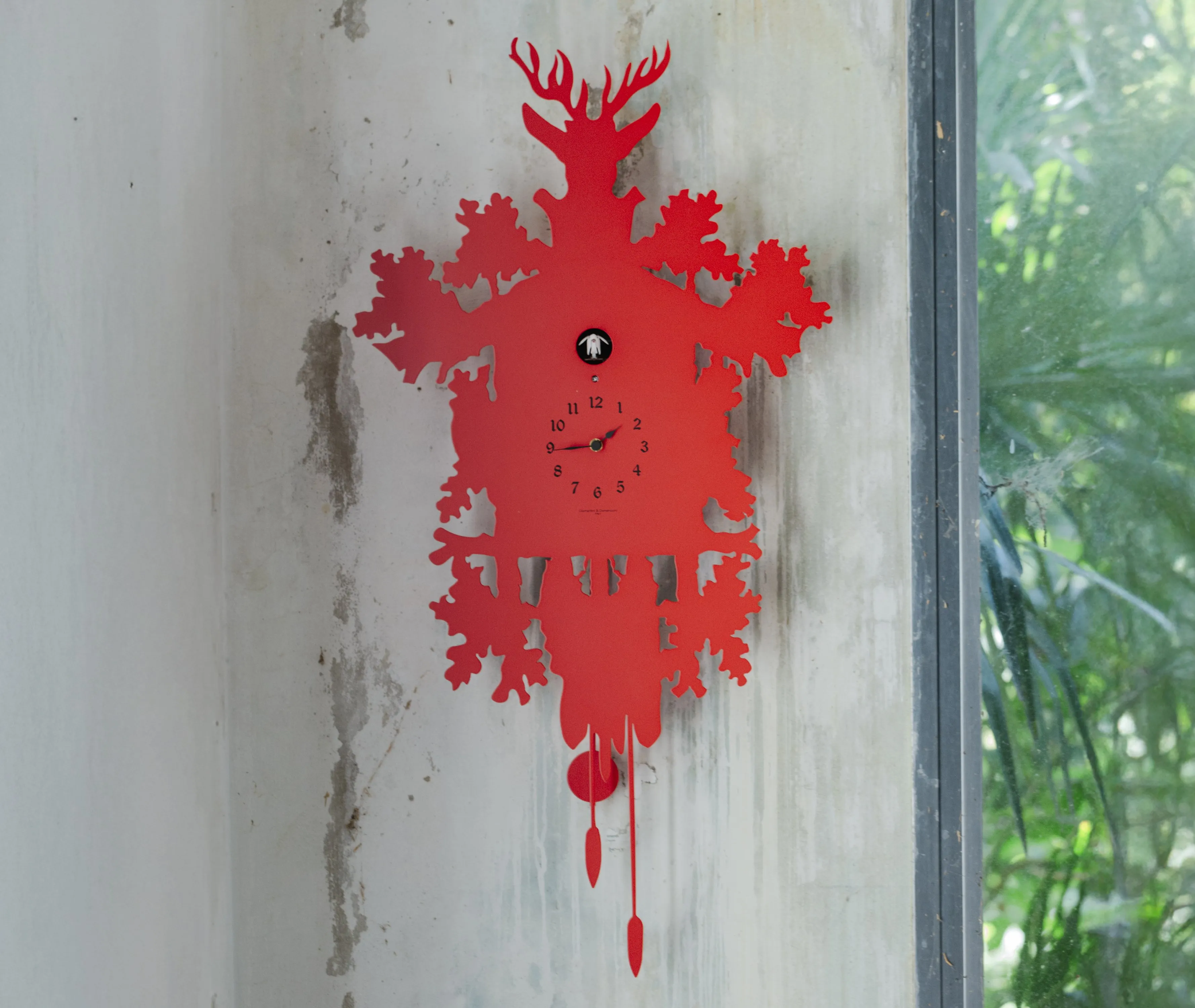 Cuckoo Clock with Light Sensor - Red, Metal