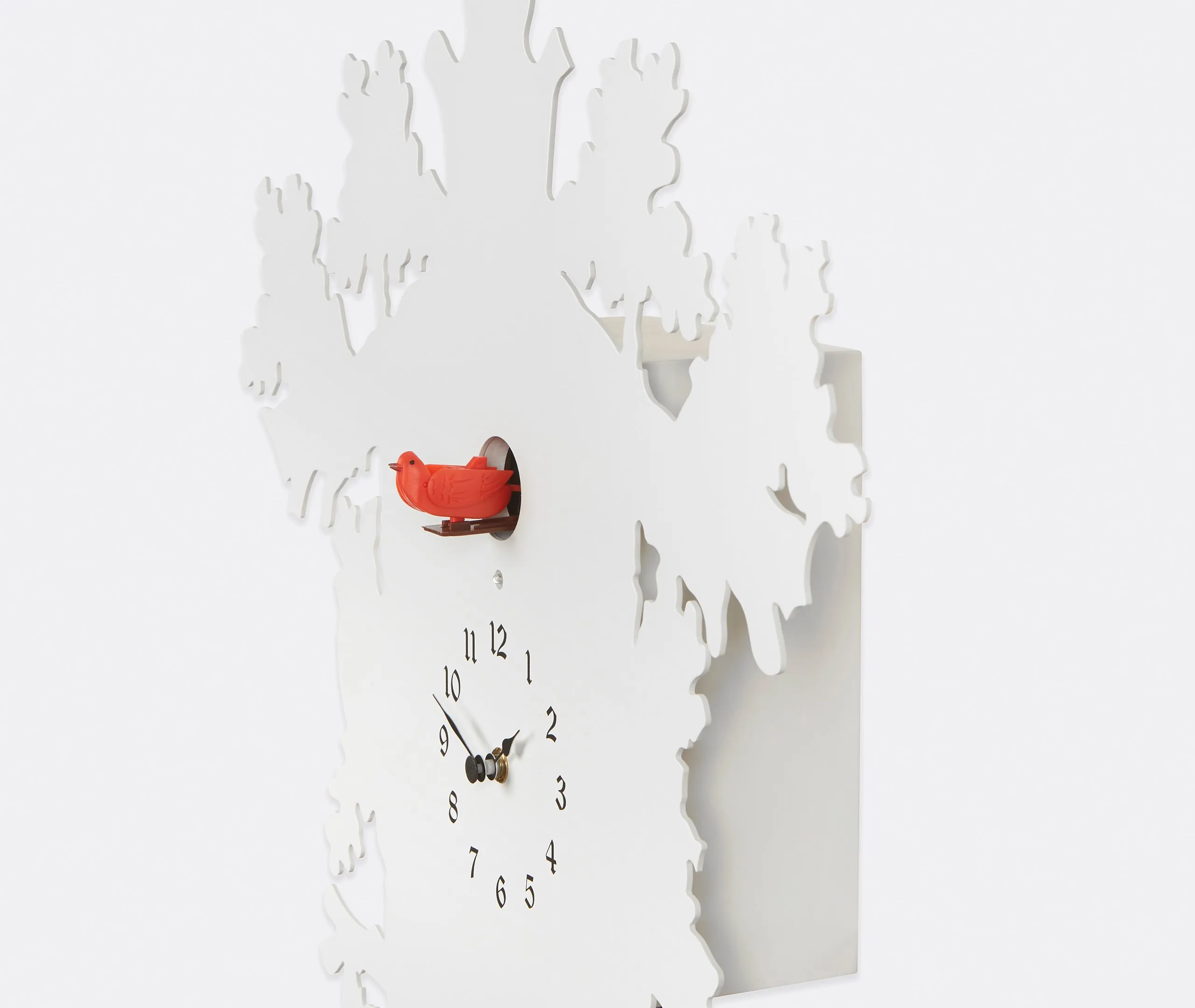 Cuckoo Clock with Light Sensor - White, Metal