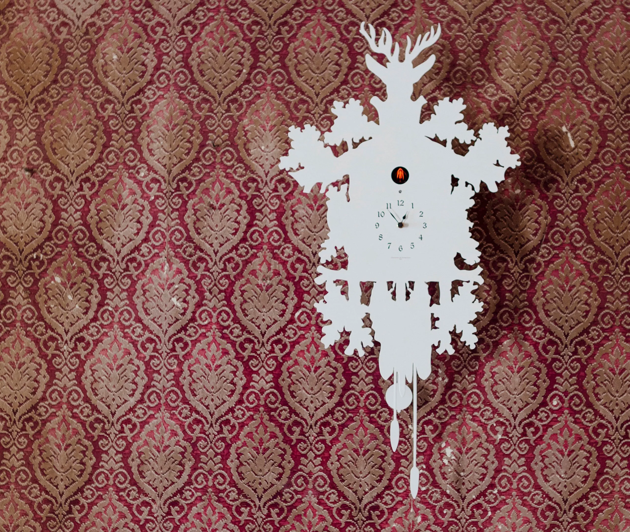 Cuckoo Clock with Light Sensor - White, Metal