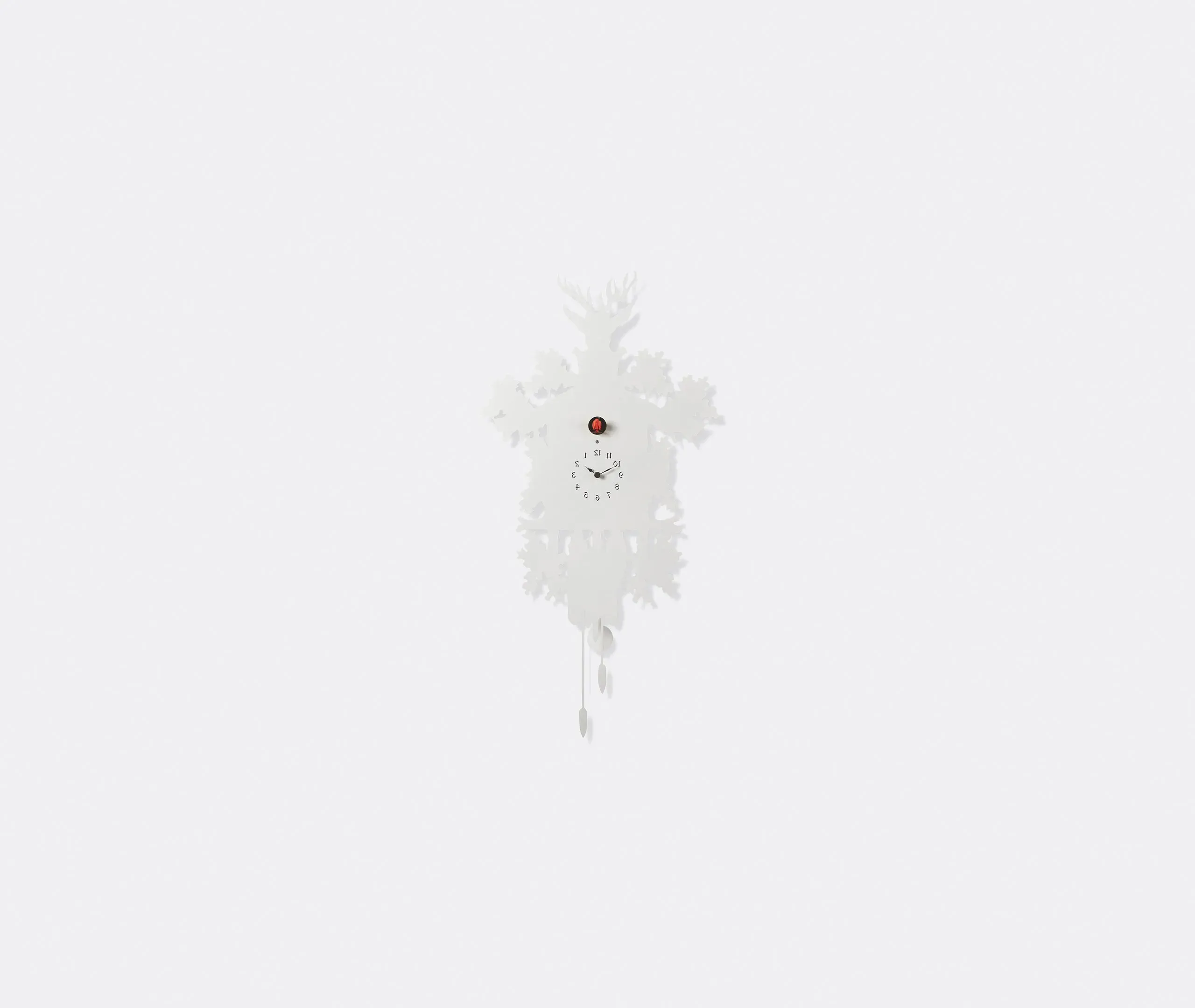 Cuckoo Clock with Light Sensor - White, Metal