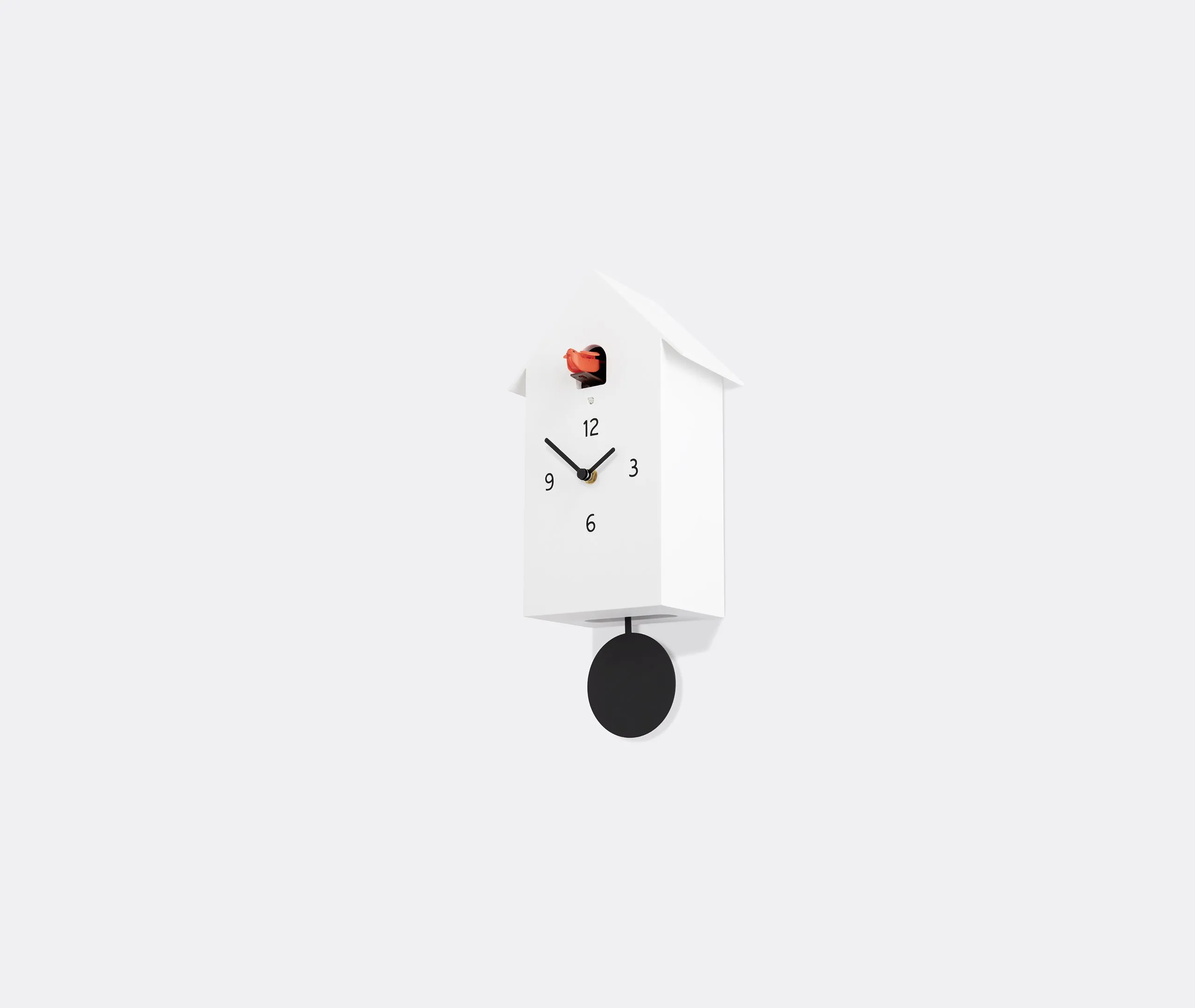 House-Shaped Cuckoo Clock - White, Metal