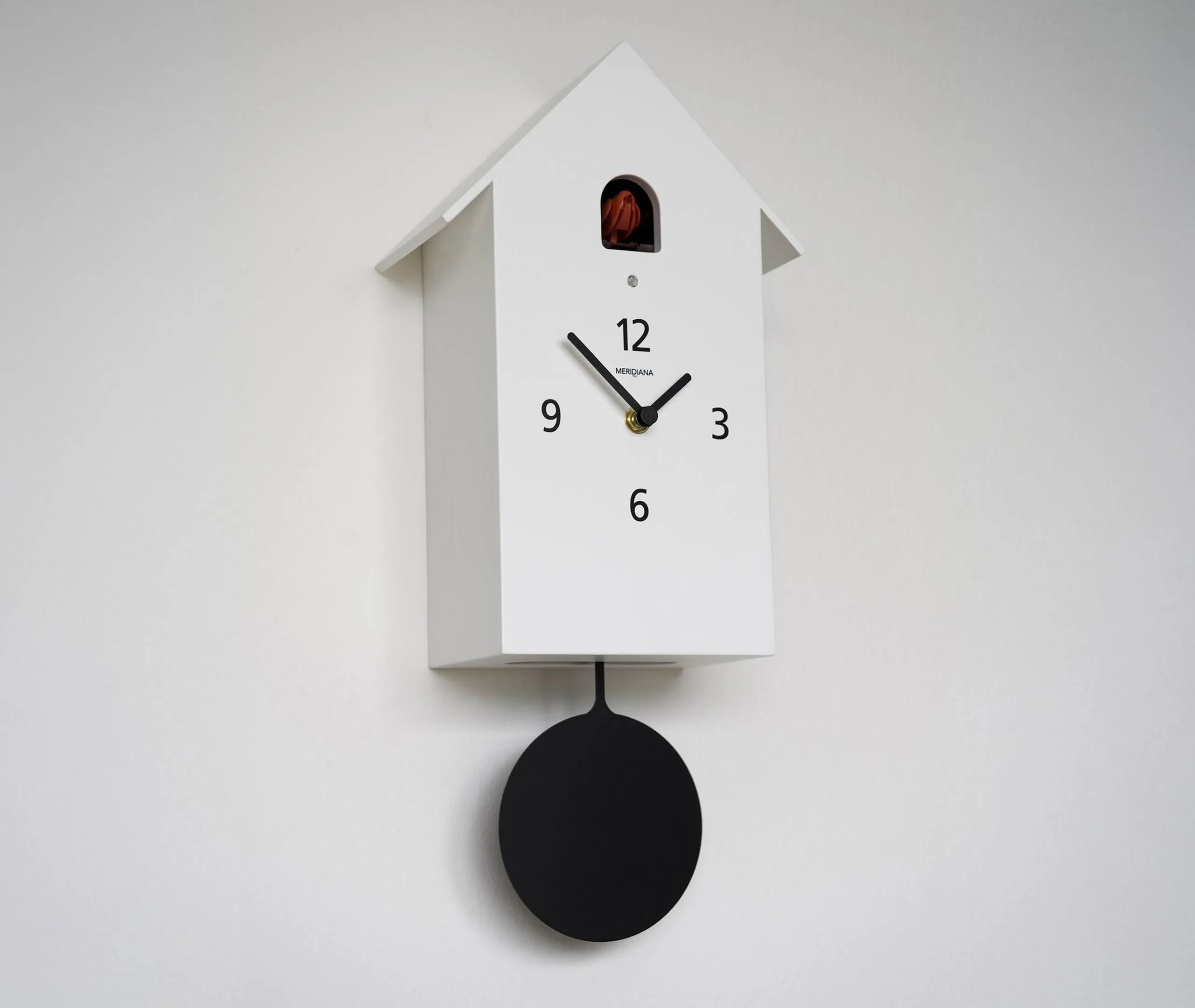 House-Shaped Cuckoo Clock - White, Metal