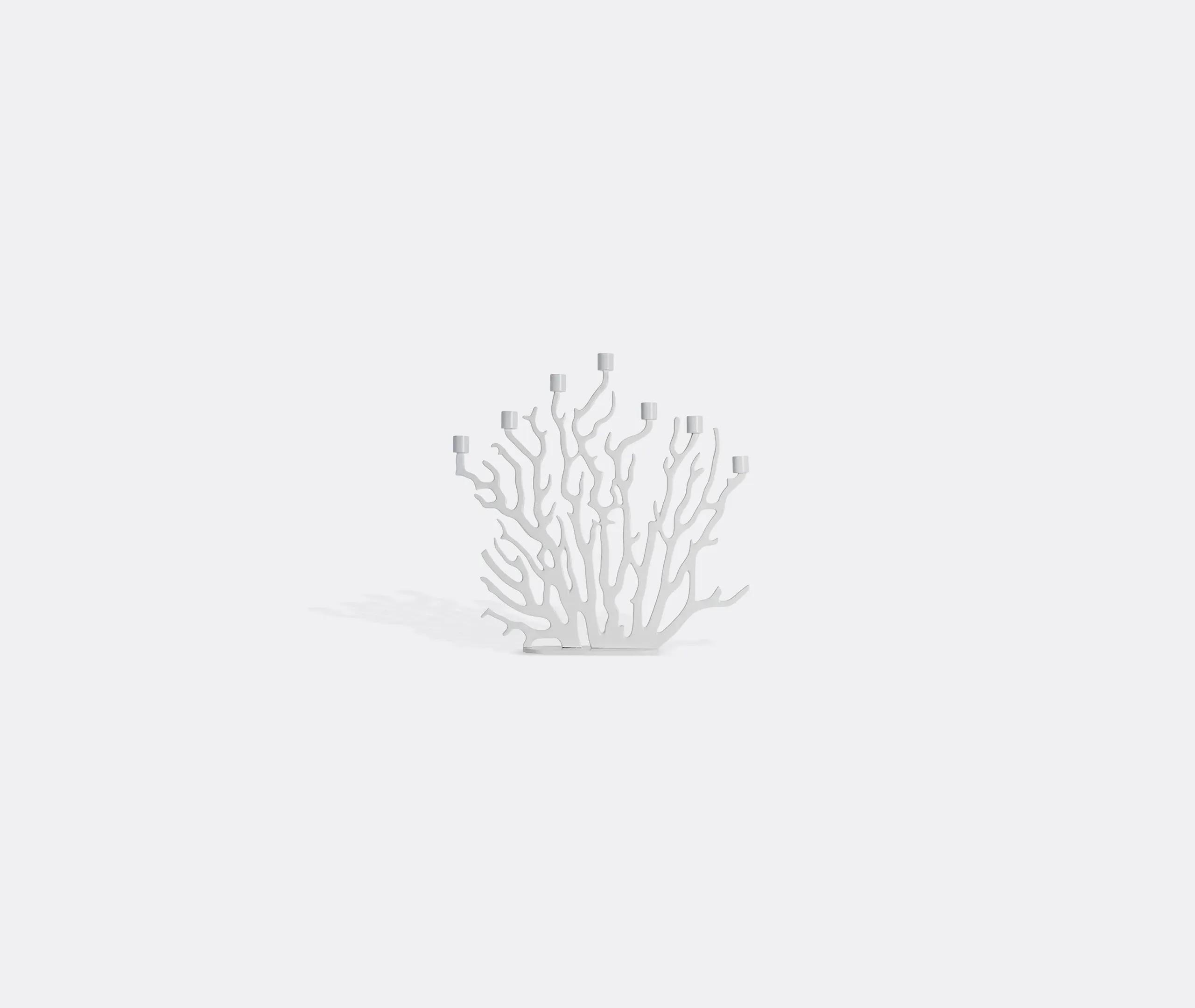 Tenochtitlan Small Candle Holder - White, Metal product