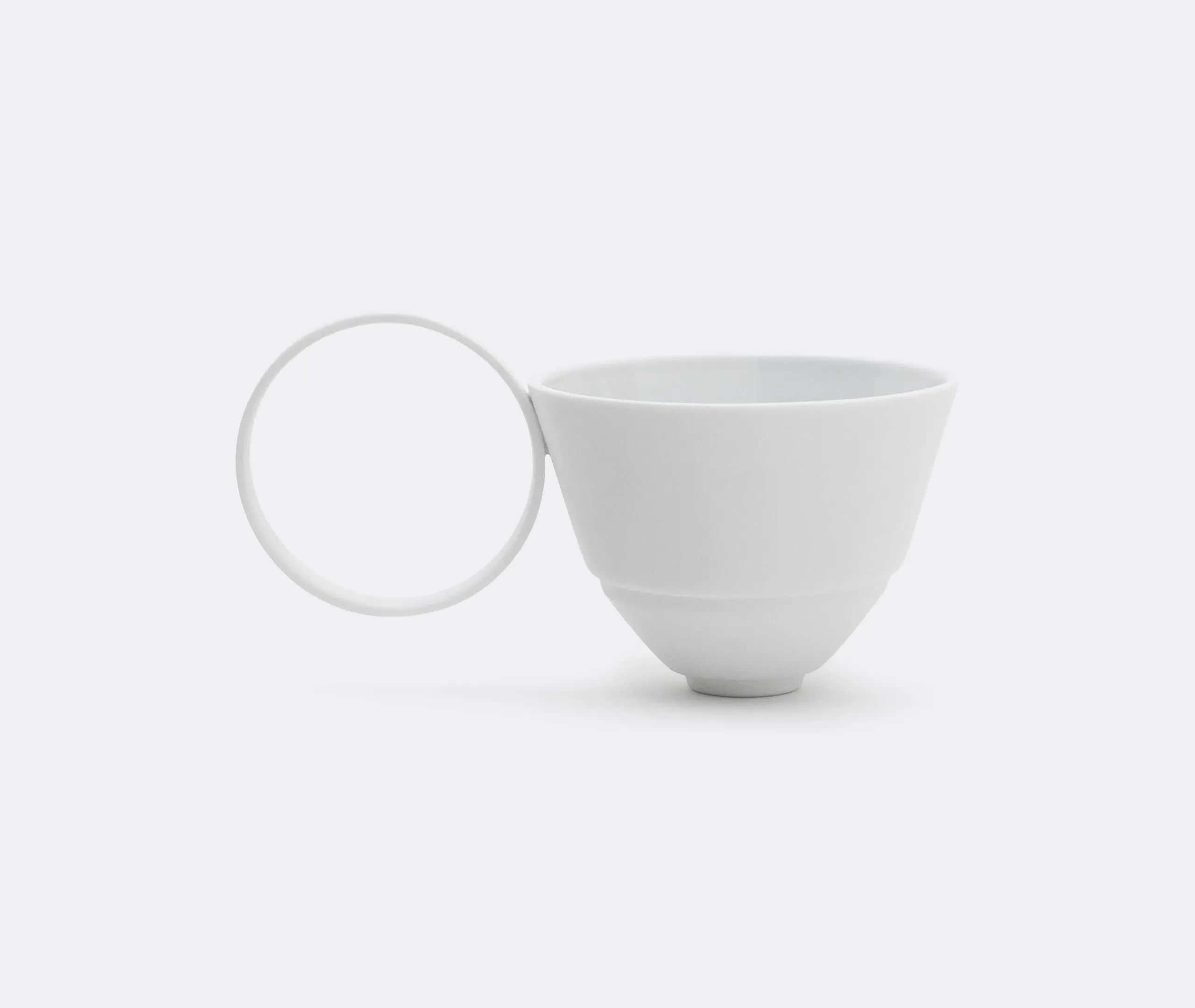 Circle Teacup Set of Two - White, Porcelain