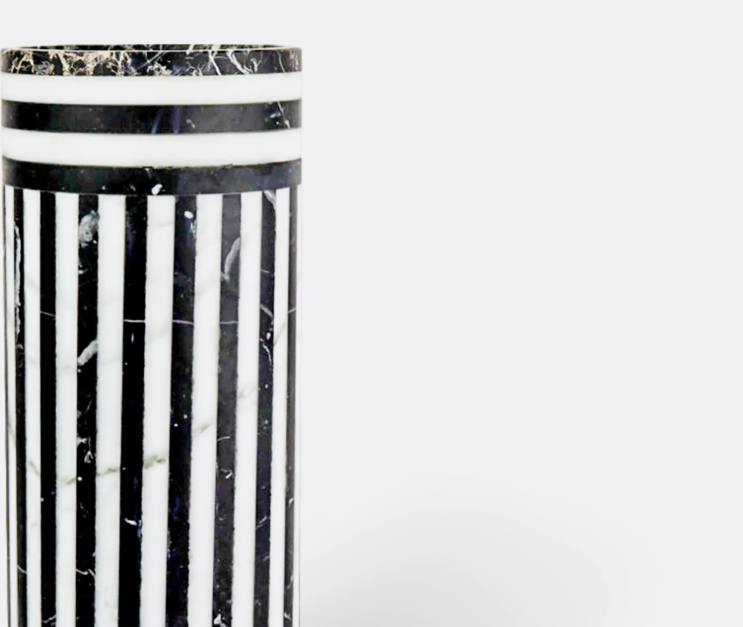 Cylindrical Vase with Marble Pattern - Multicolor