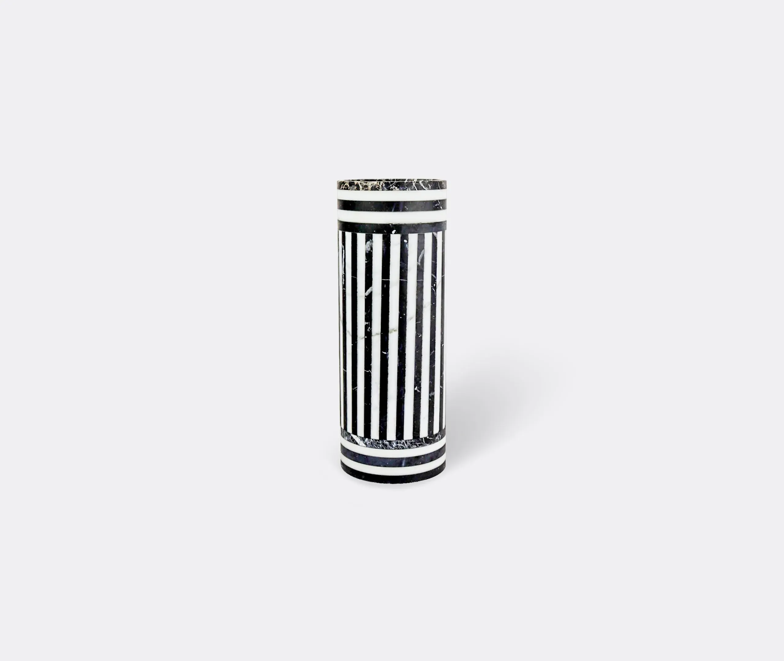 Cylindrical Vase with Marble Pattern - Multicolor