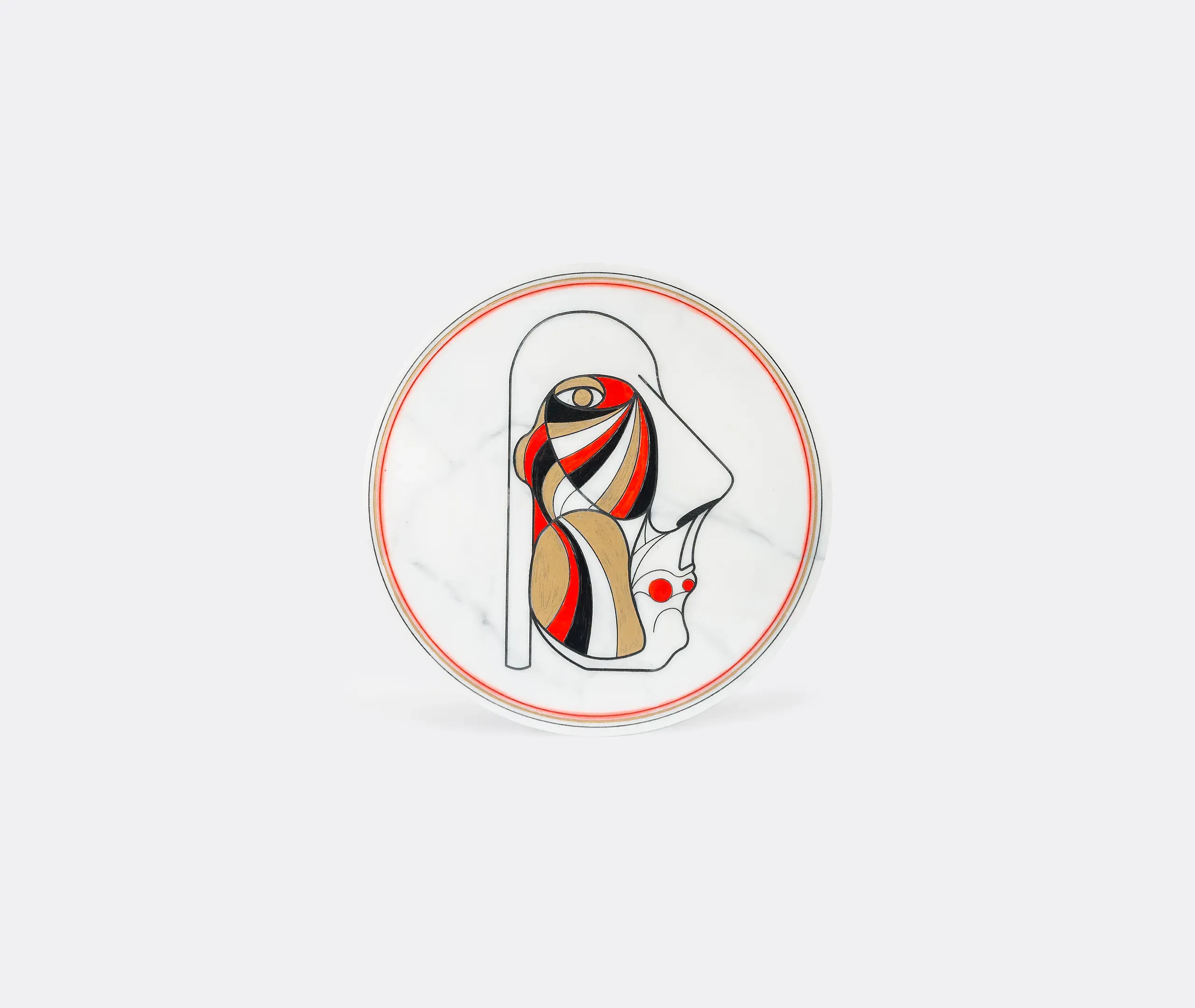 Marblelous I Round Serving Plate - Multicolor, Marble product