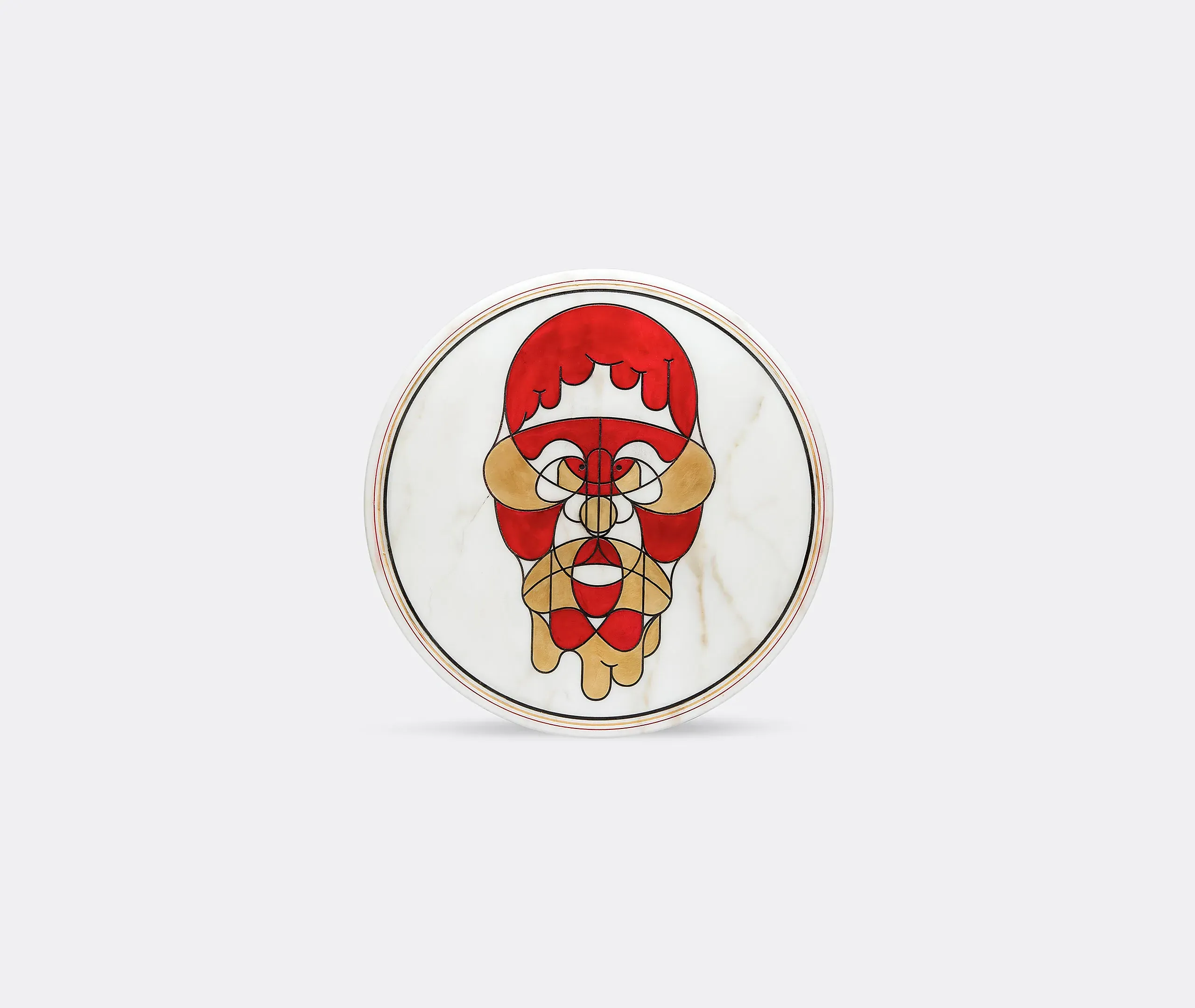 Marblelous IX Round Decorative Plate - Multicolor, Marble product