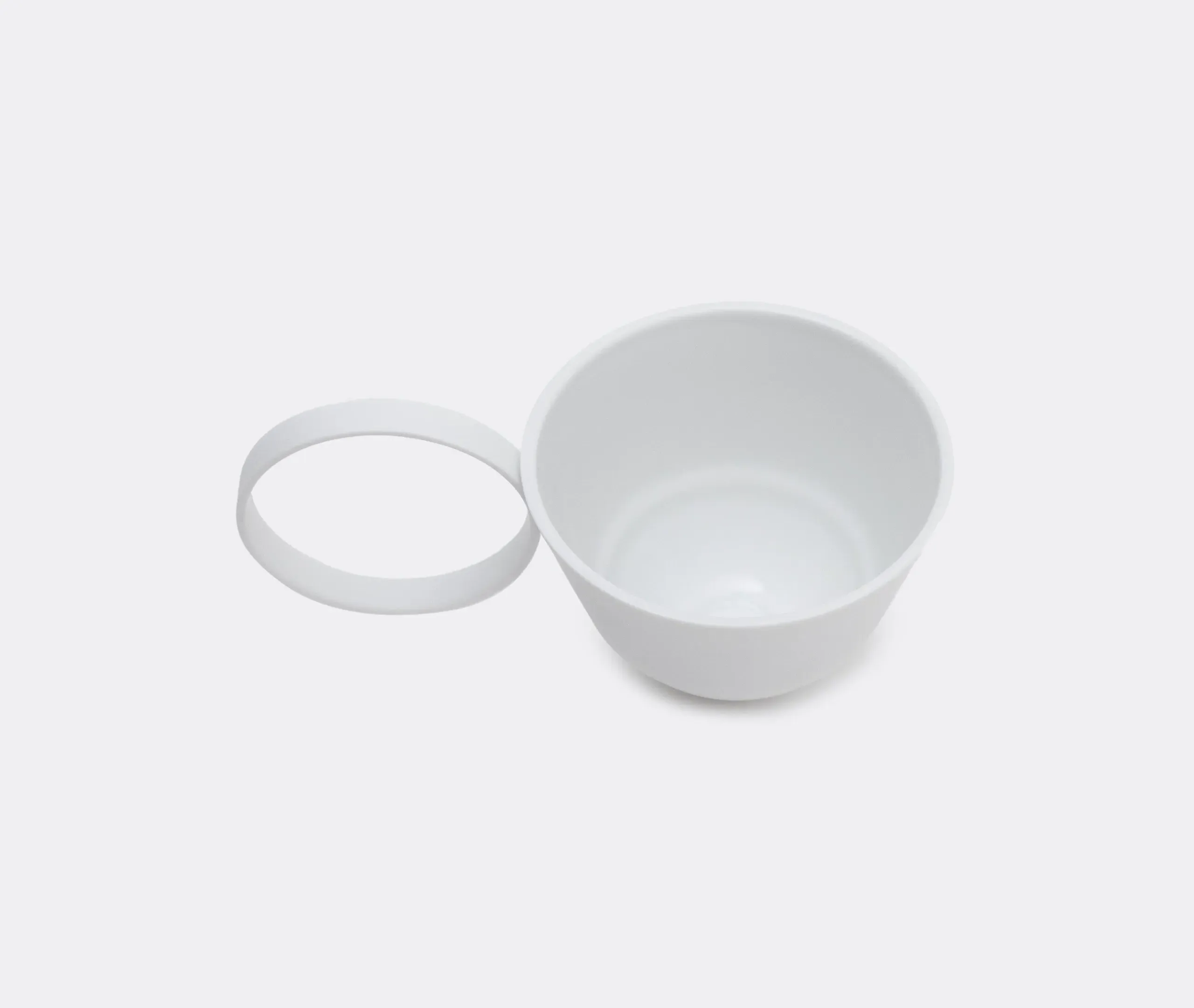 Set of 2 Circle Teacups - White, Porcelain