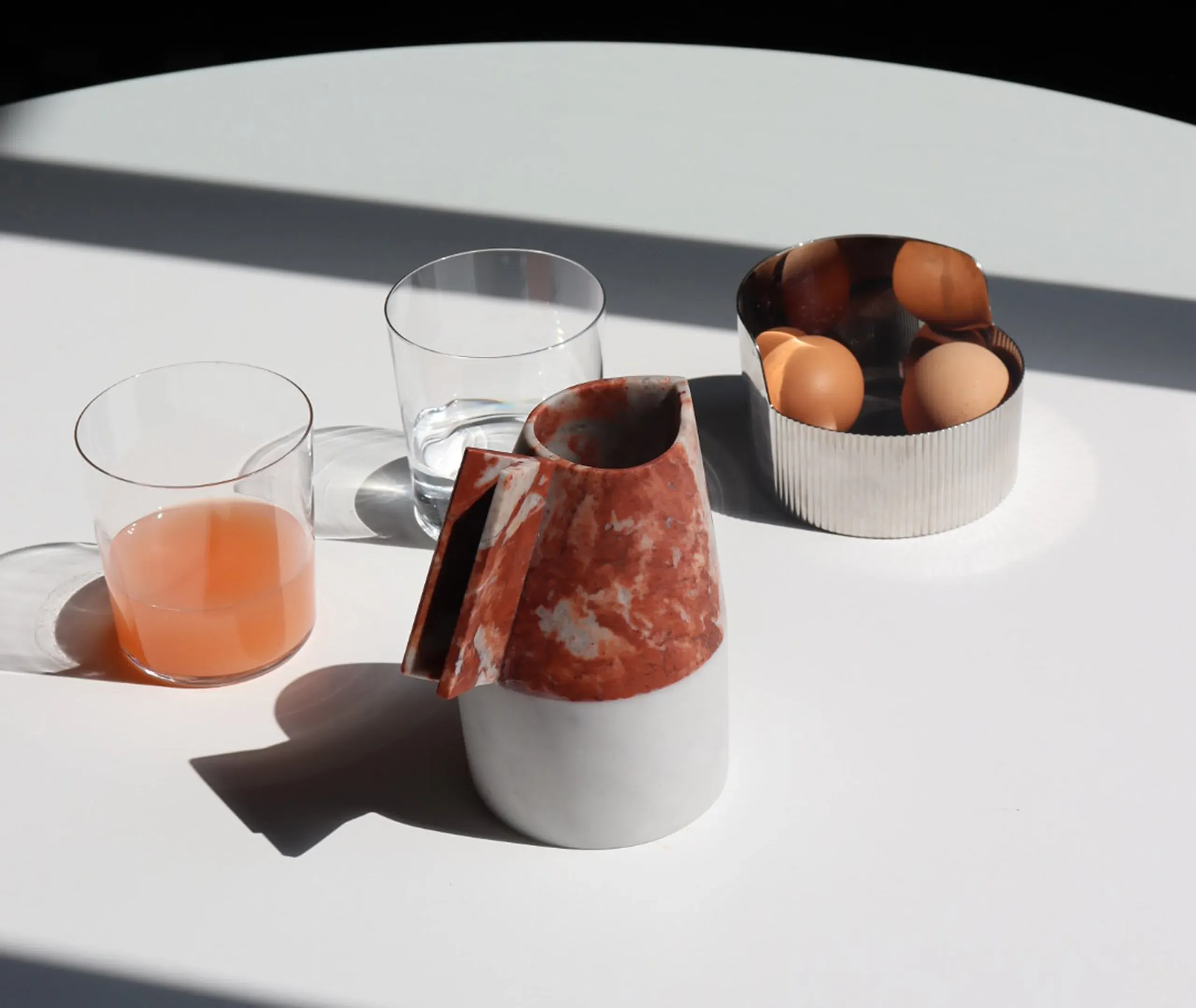 Small Carafe B - Multicolor, Marble