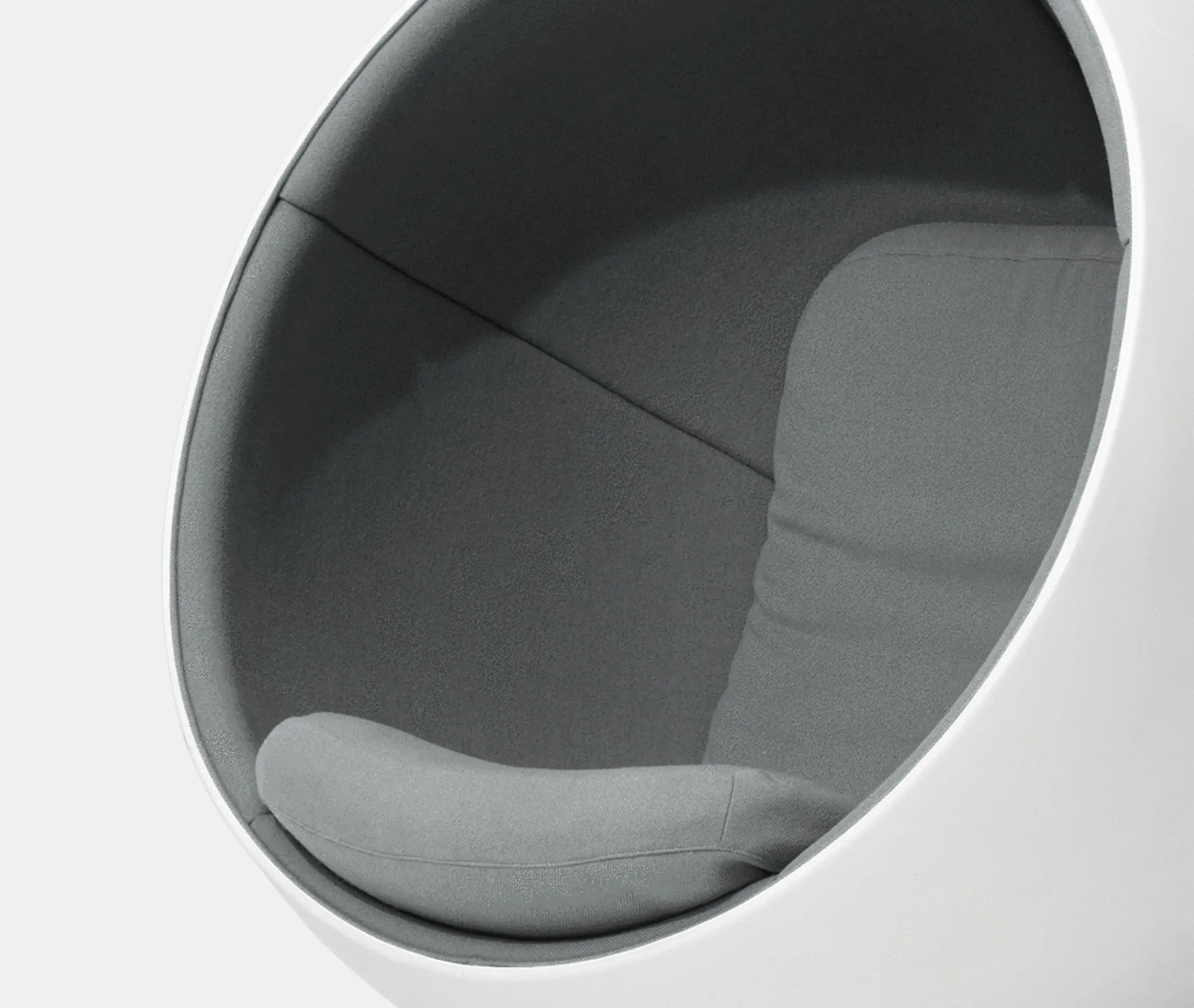 Ball Chair Spherical Accent Chair - Grey, Glass Fibre