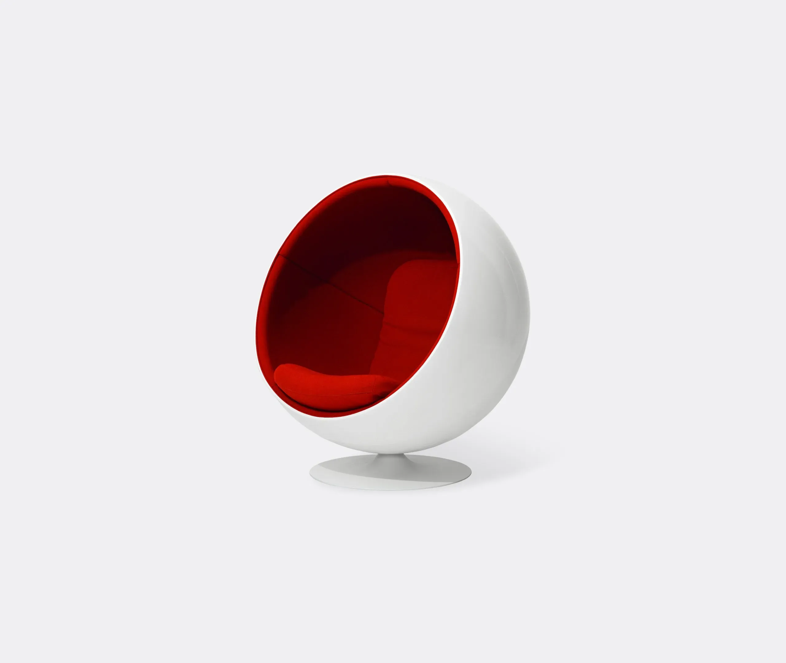 Ball Chair Spherical Accent Chair - Red, Glass Fibre