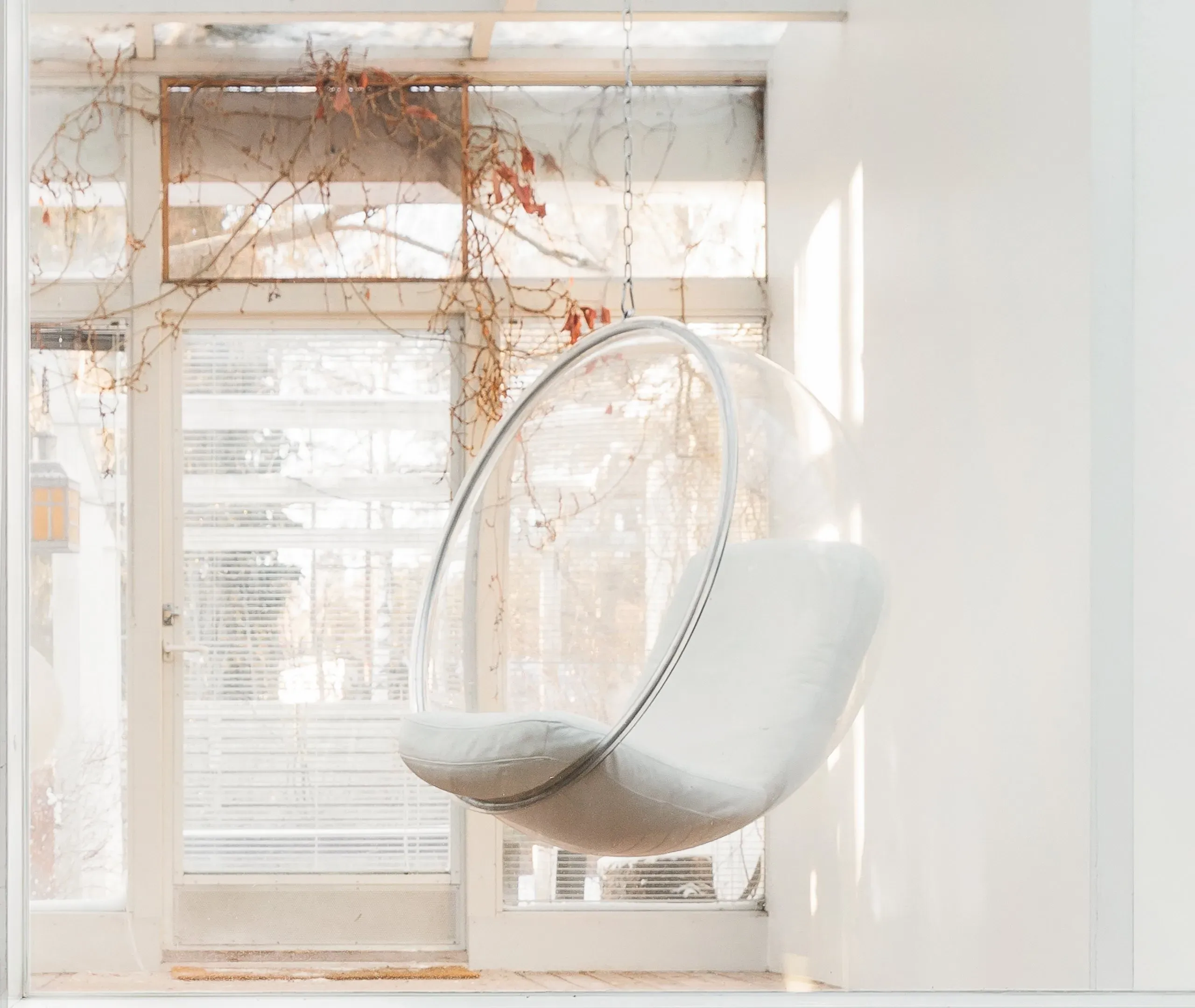 Bubble Hanging Chair - White, Acrylic