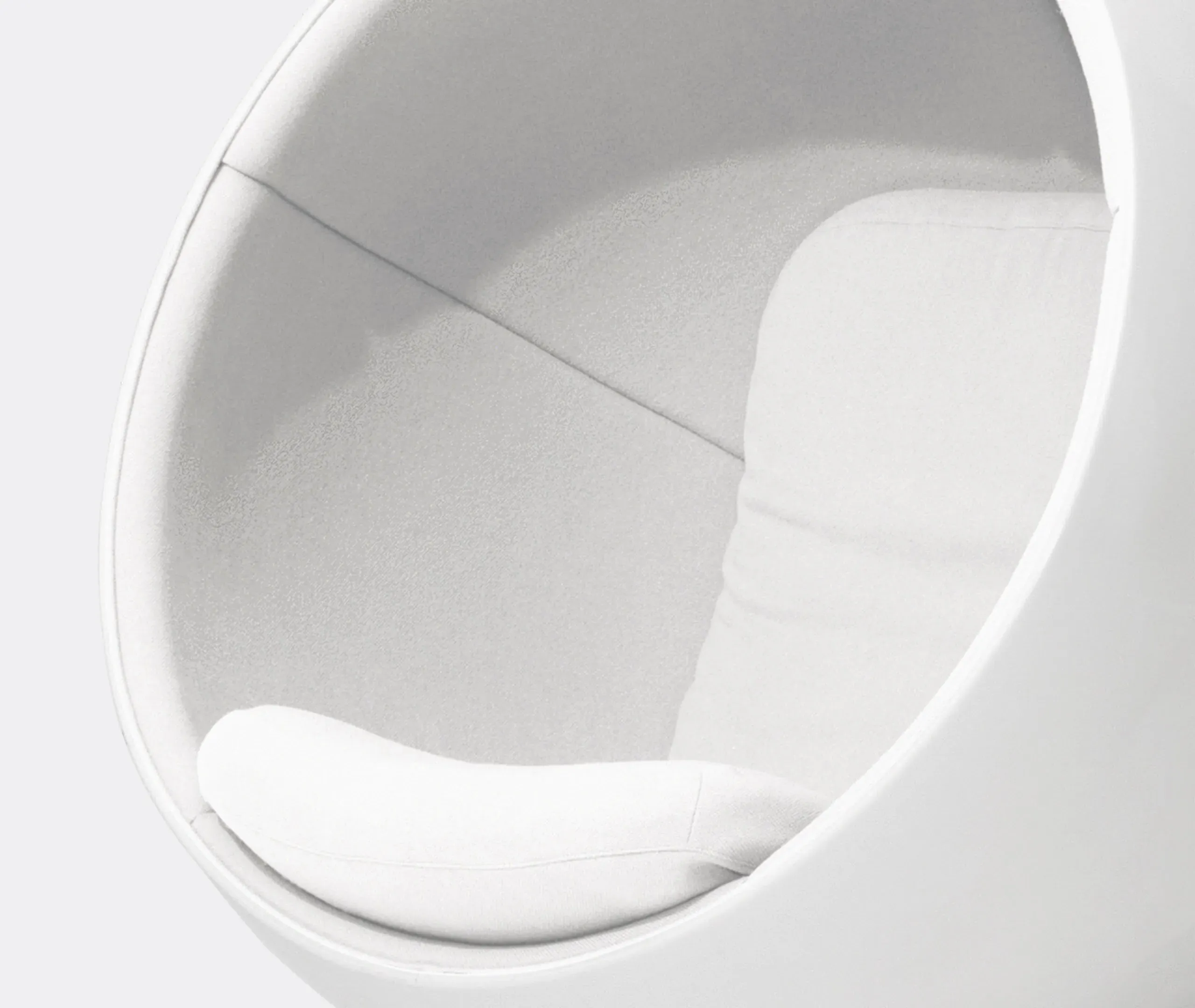 Spherical Ball Chair - White, Glass Fibre