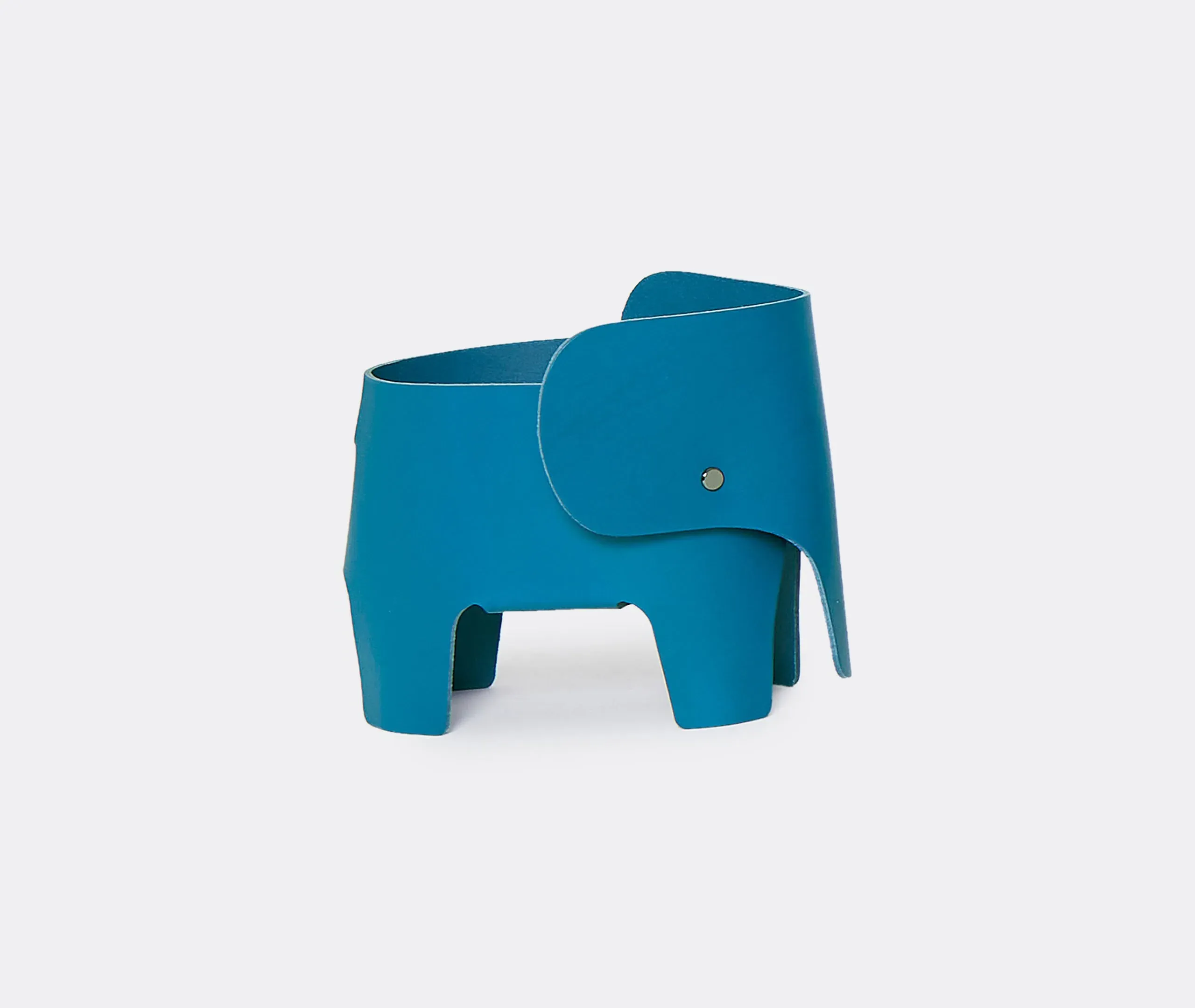 Elephant Table Lamp with Dimmer - Blue, Leather