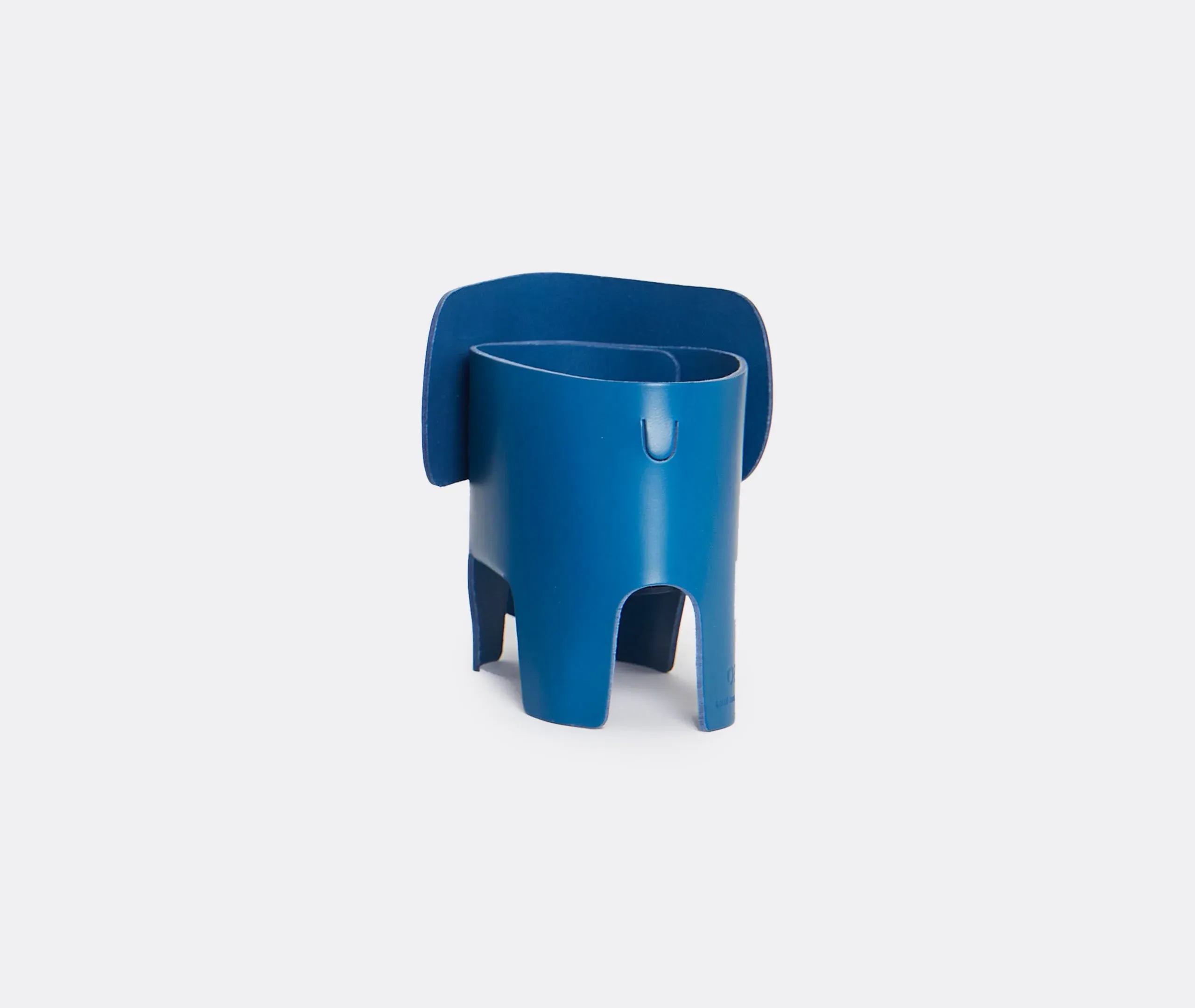 Elephant Table Lamp with Dimmer - Blue, Leather