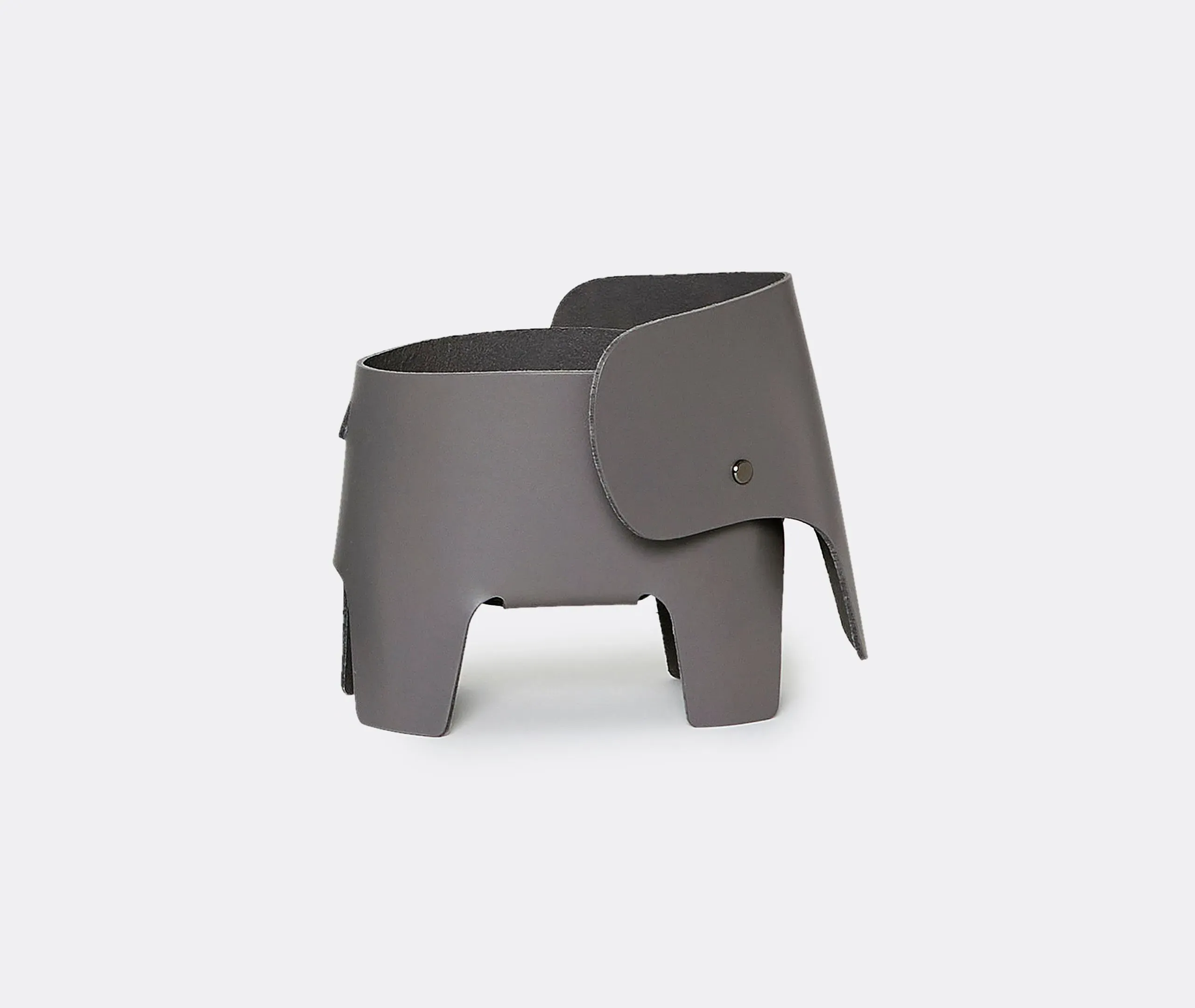 Elephant Table Lamp with Dimmer - Grey, Leather