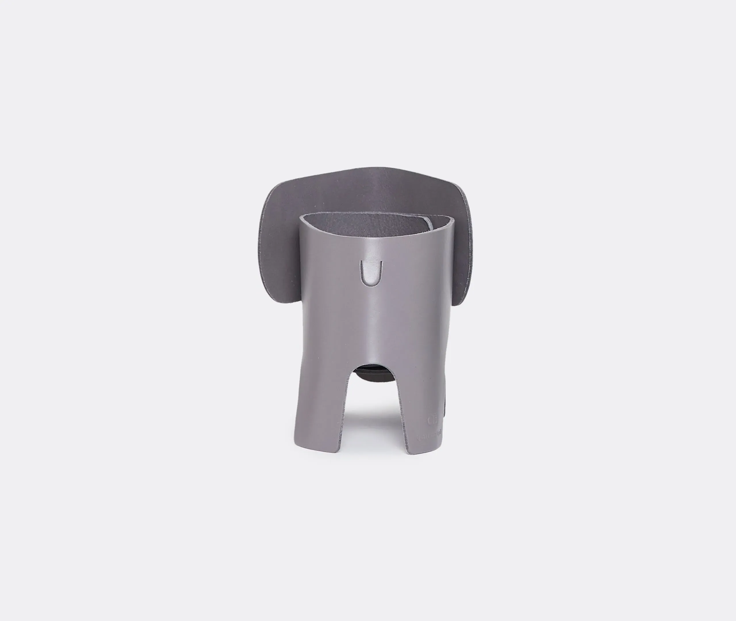 Elephant Table Lamp with Dimmer - Grey, Leather