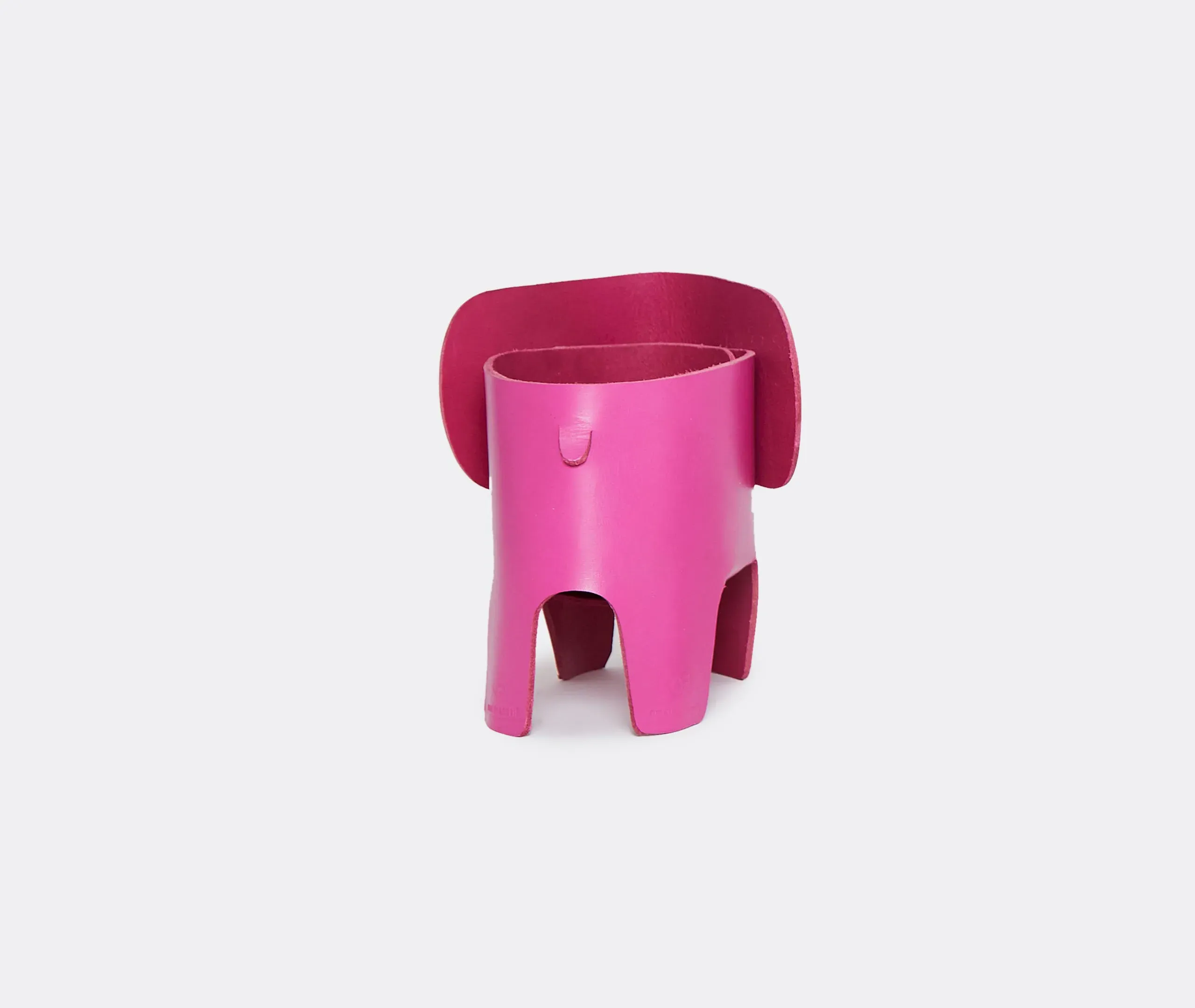 Elephant Table Lamp with Dimmer - Pink, Leather