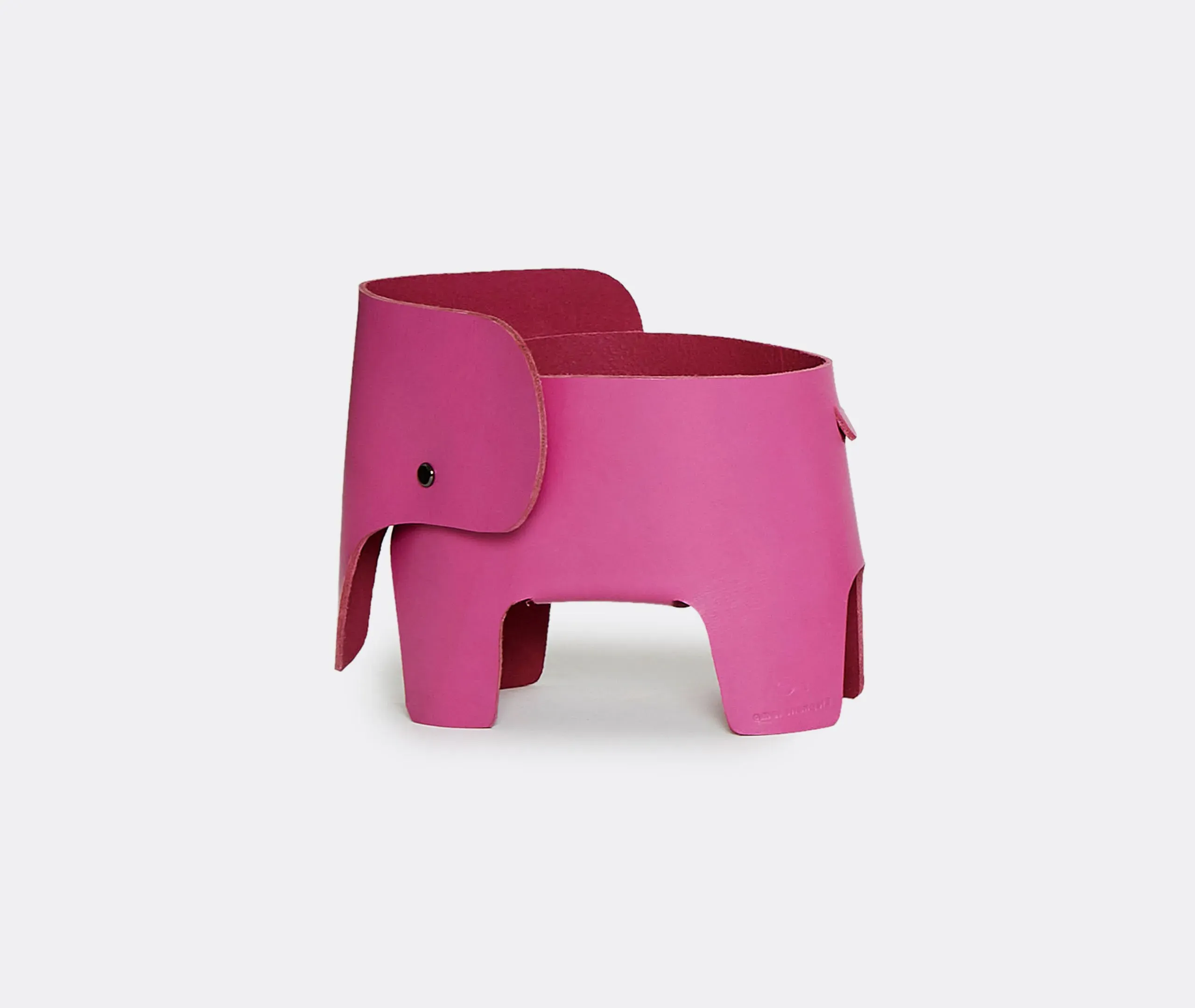 Elephant Table Lamp with Dimmer - Pink, Leather
