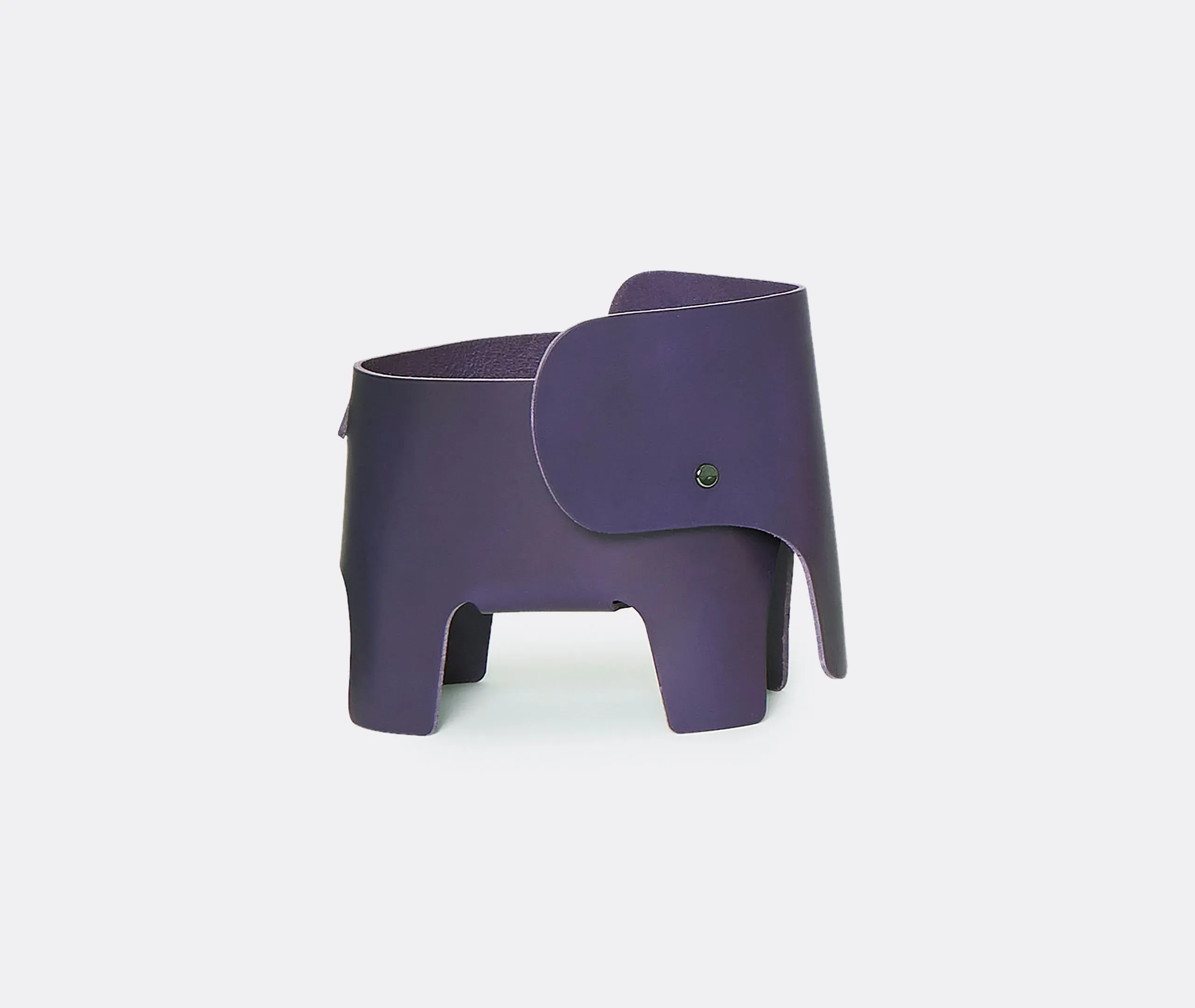 Elephant Table Lamp with Dimmer - Purple, Leather