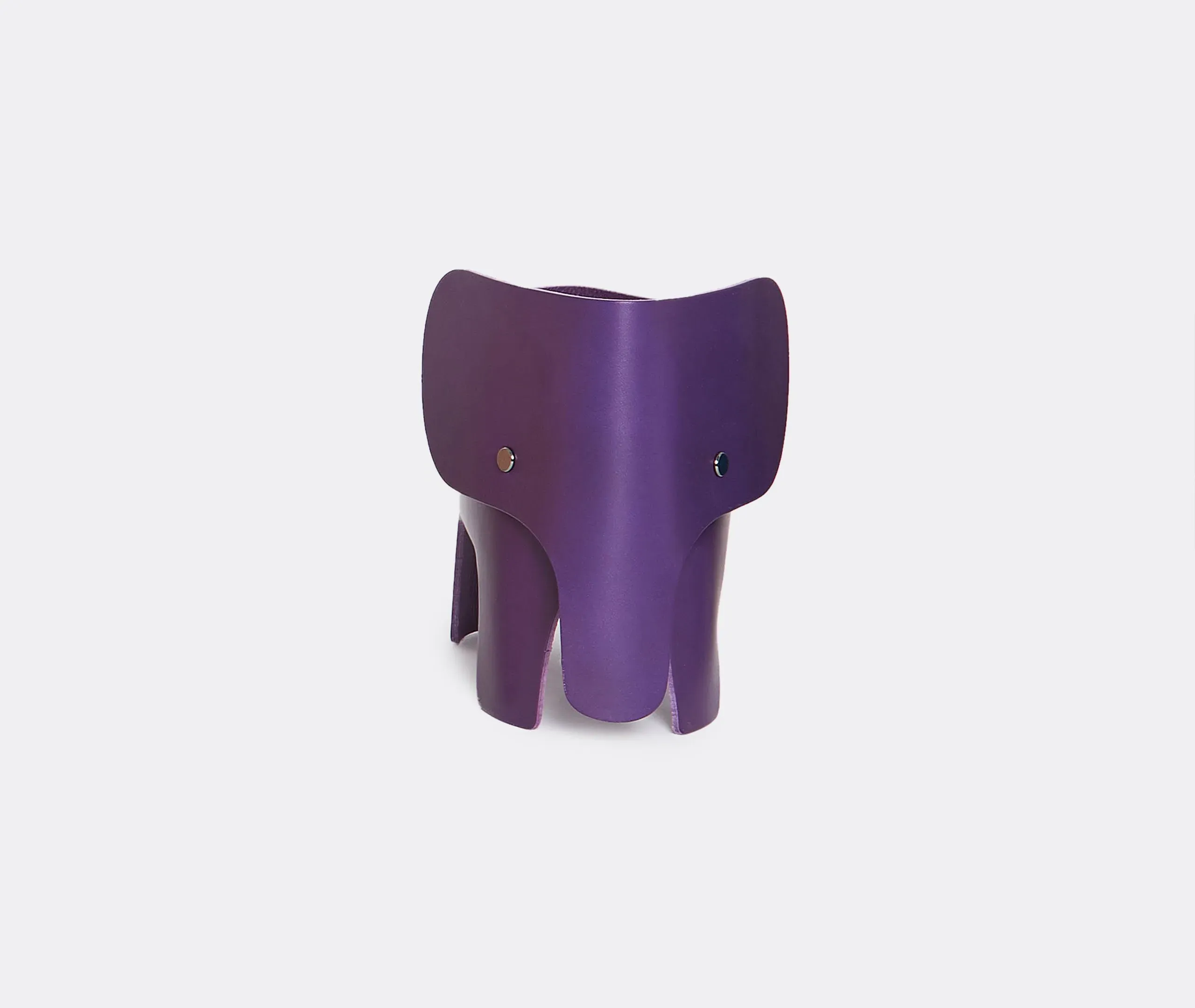 Elephant Table Lamp with Dimmer - Purple, Leather