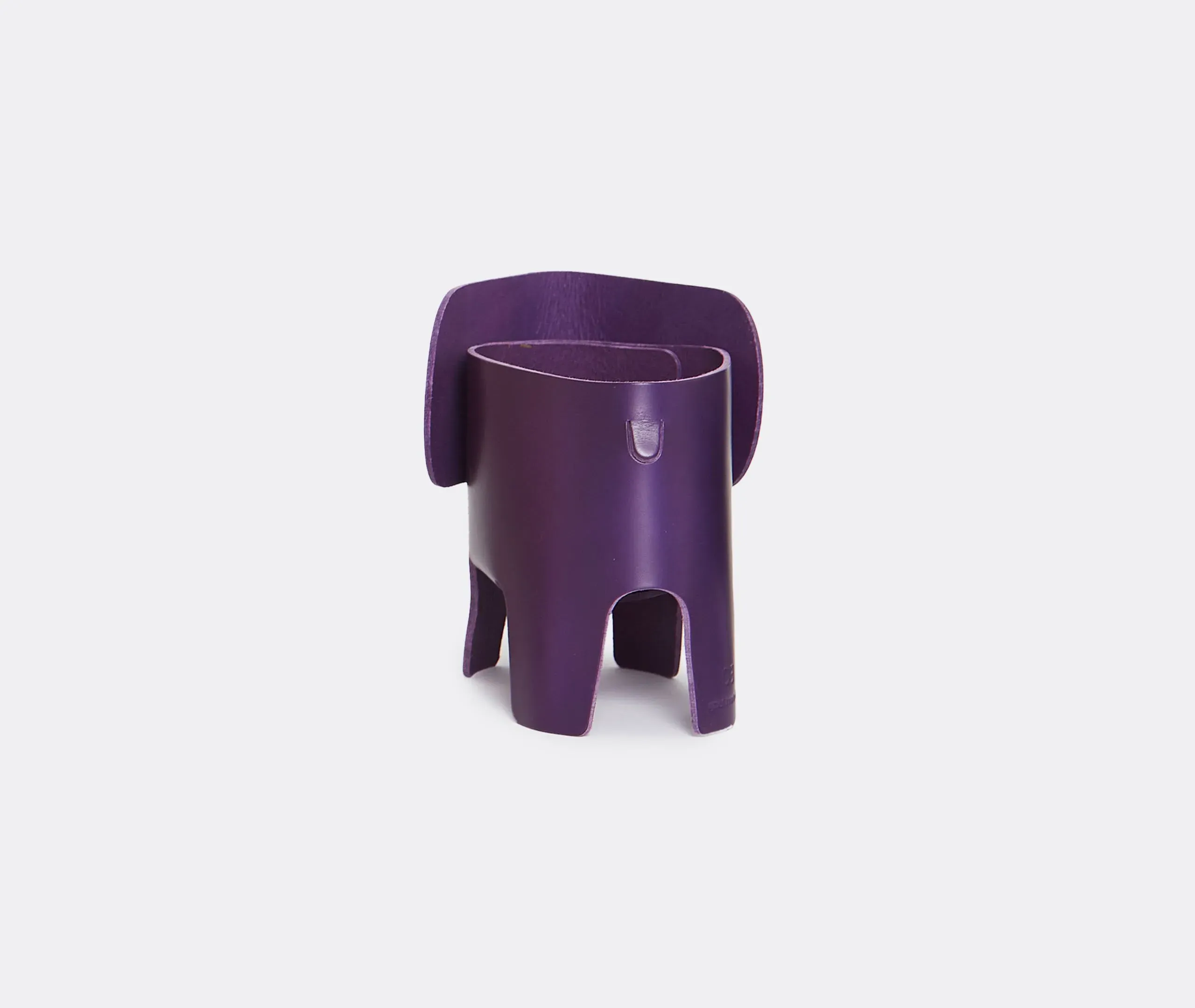 Elephant Table Lamp with Dimmer - Purple, Leather