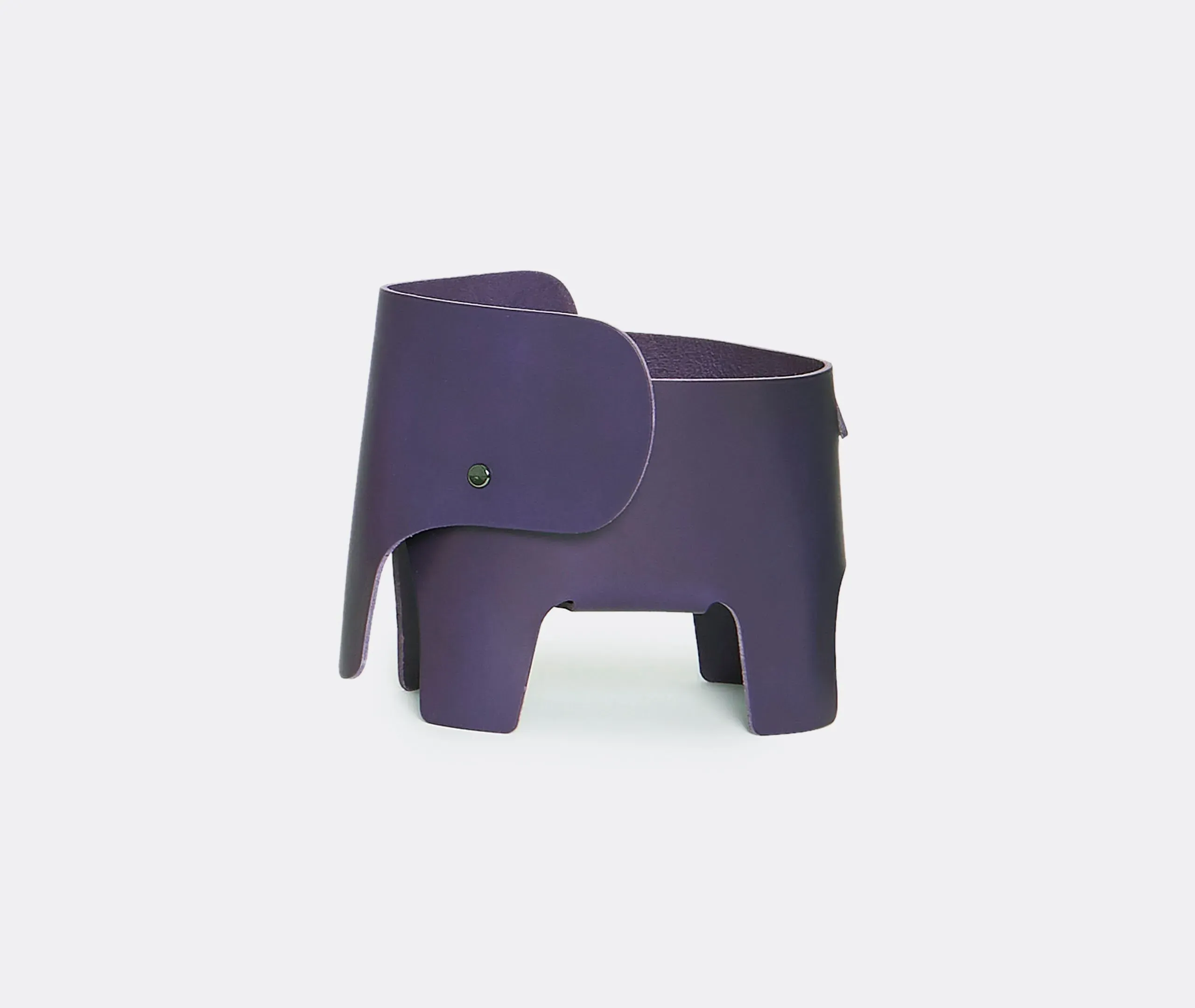 Elephant Table Lamp with Dimmer - Purple, Leather