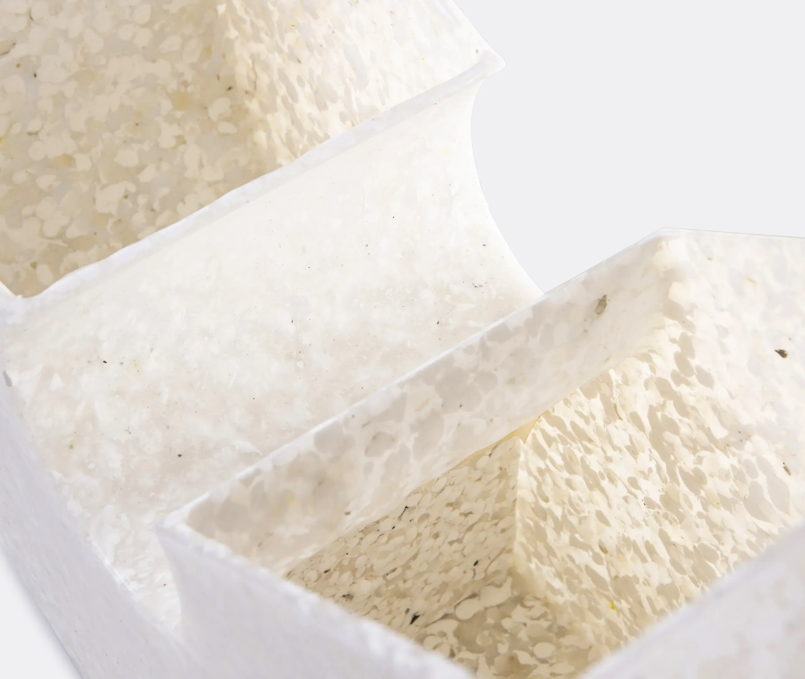 Rock Desk Bin with Compartments - White