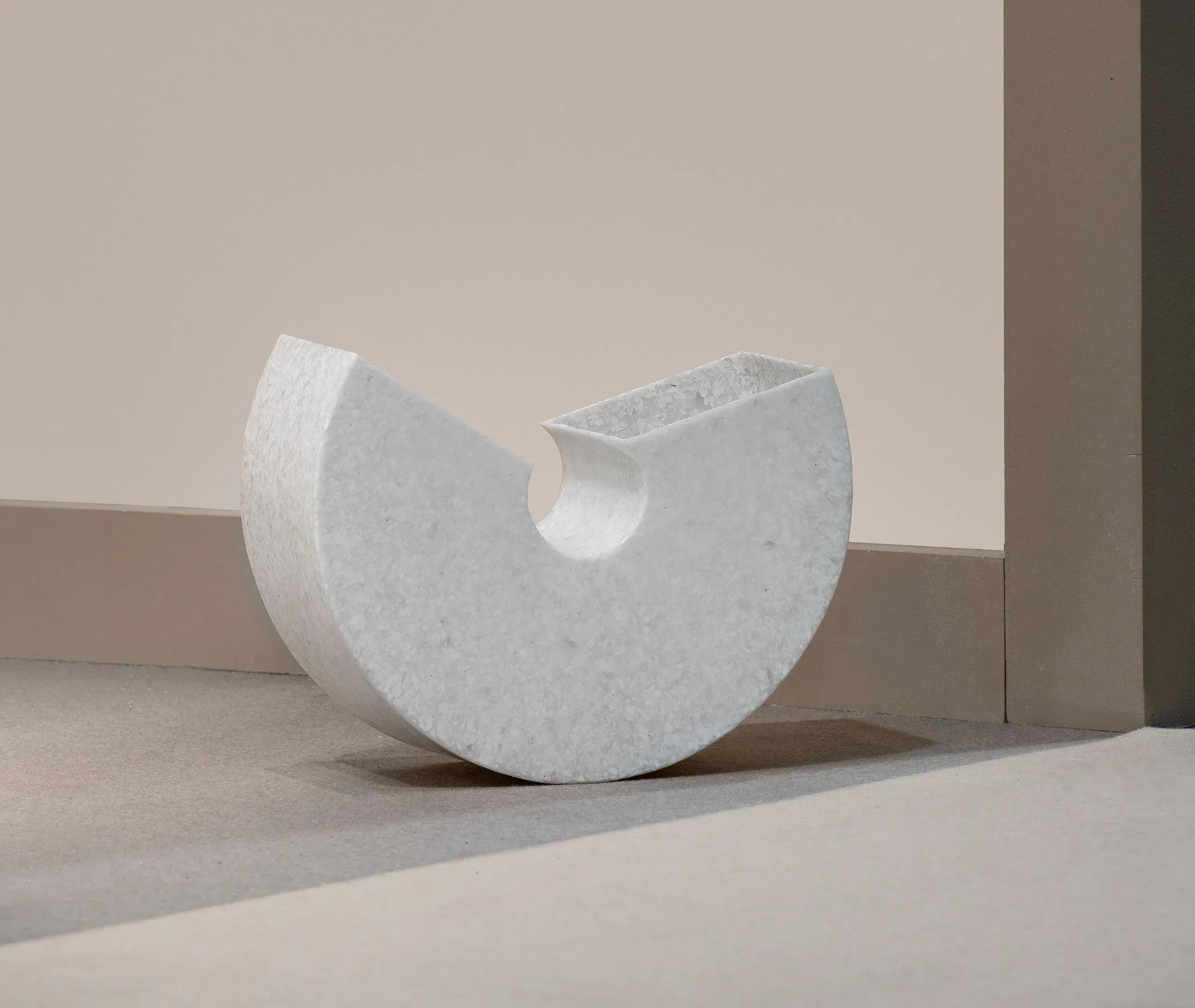 Rock Desk Bin with Compartments - White