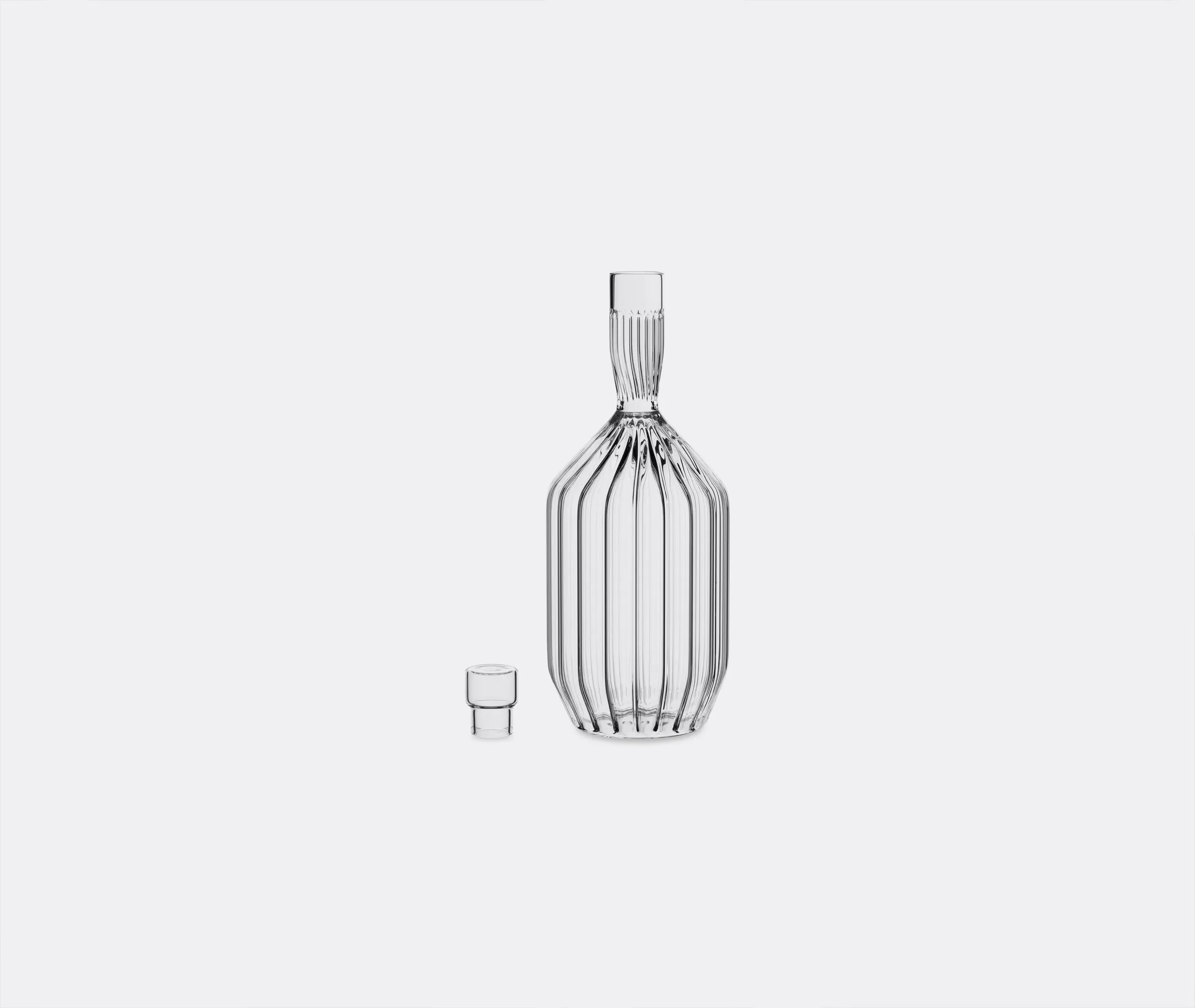 Fluted Glass Decanter - Clear, Borosilicate