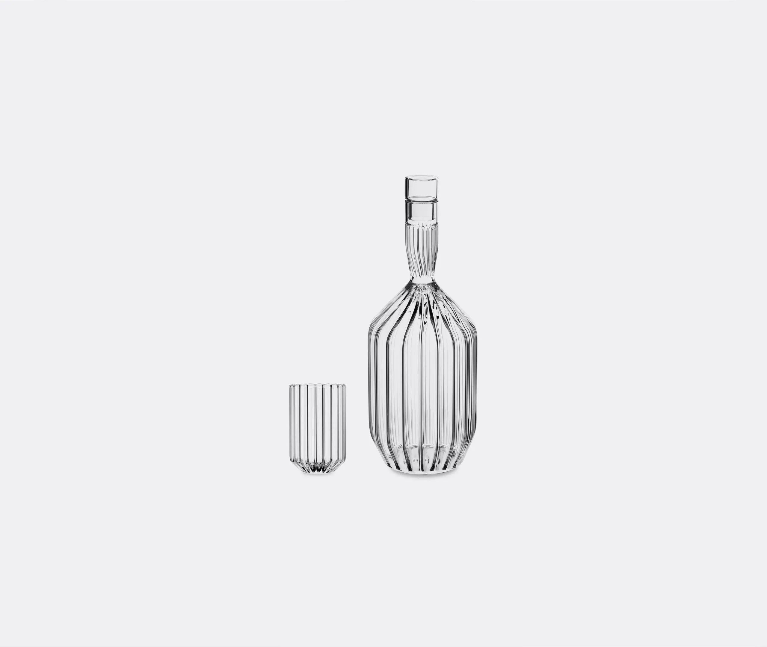 Fluted Glass Decanter - Clear, Borosilicate