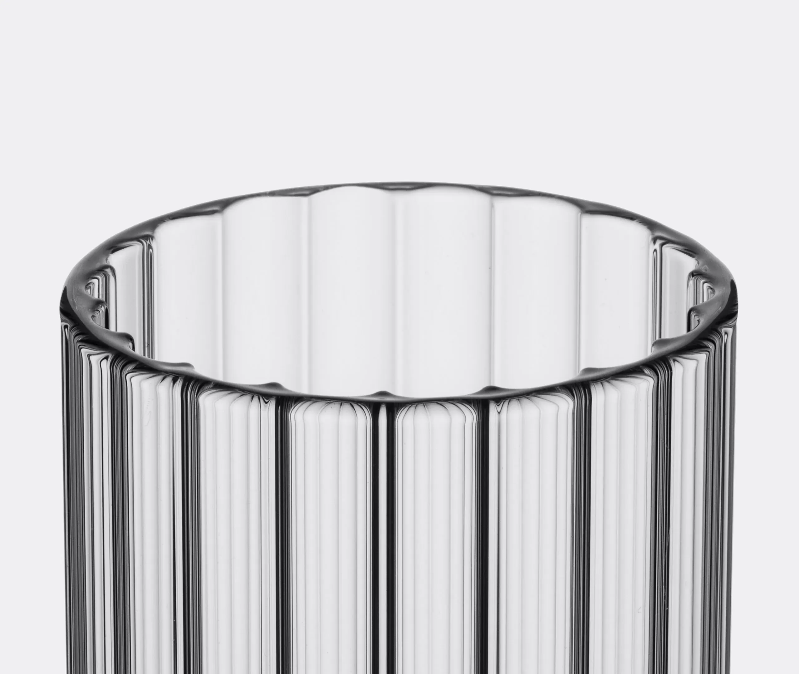 Glass Set of Two with Linear Detail - Clear