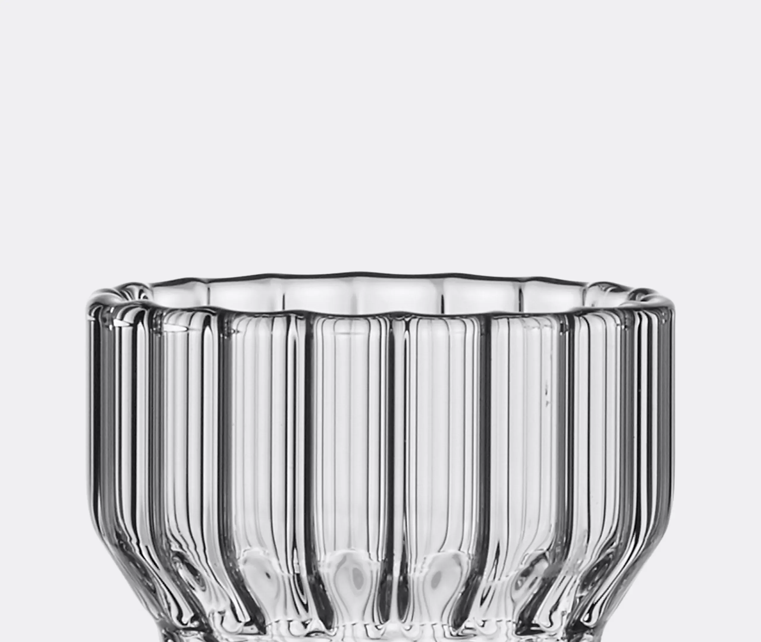 Glass Set with Linear Detail - Clear, Glass