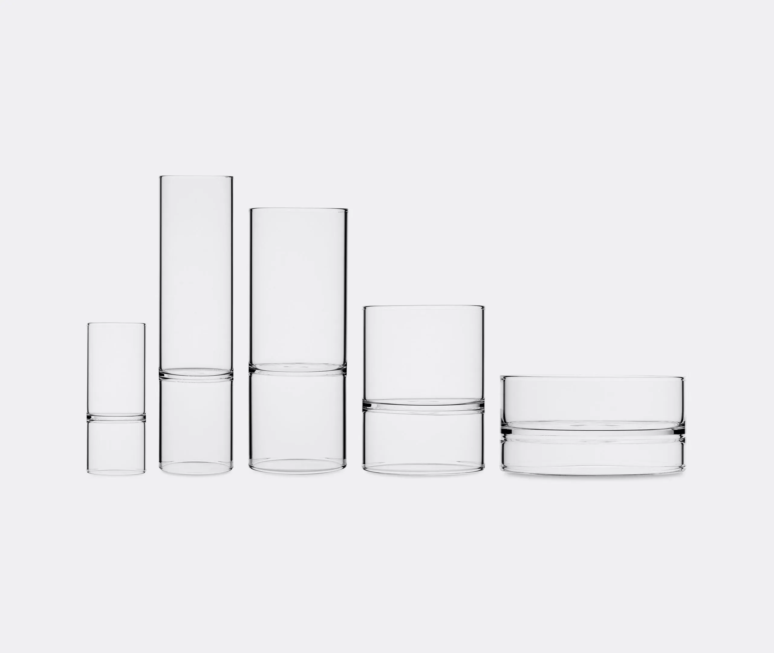 Small Bowl with Dual Vessels - Clear, Glass