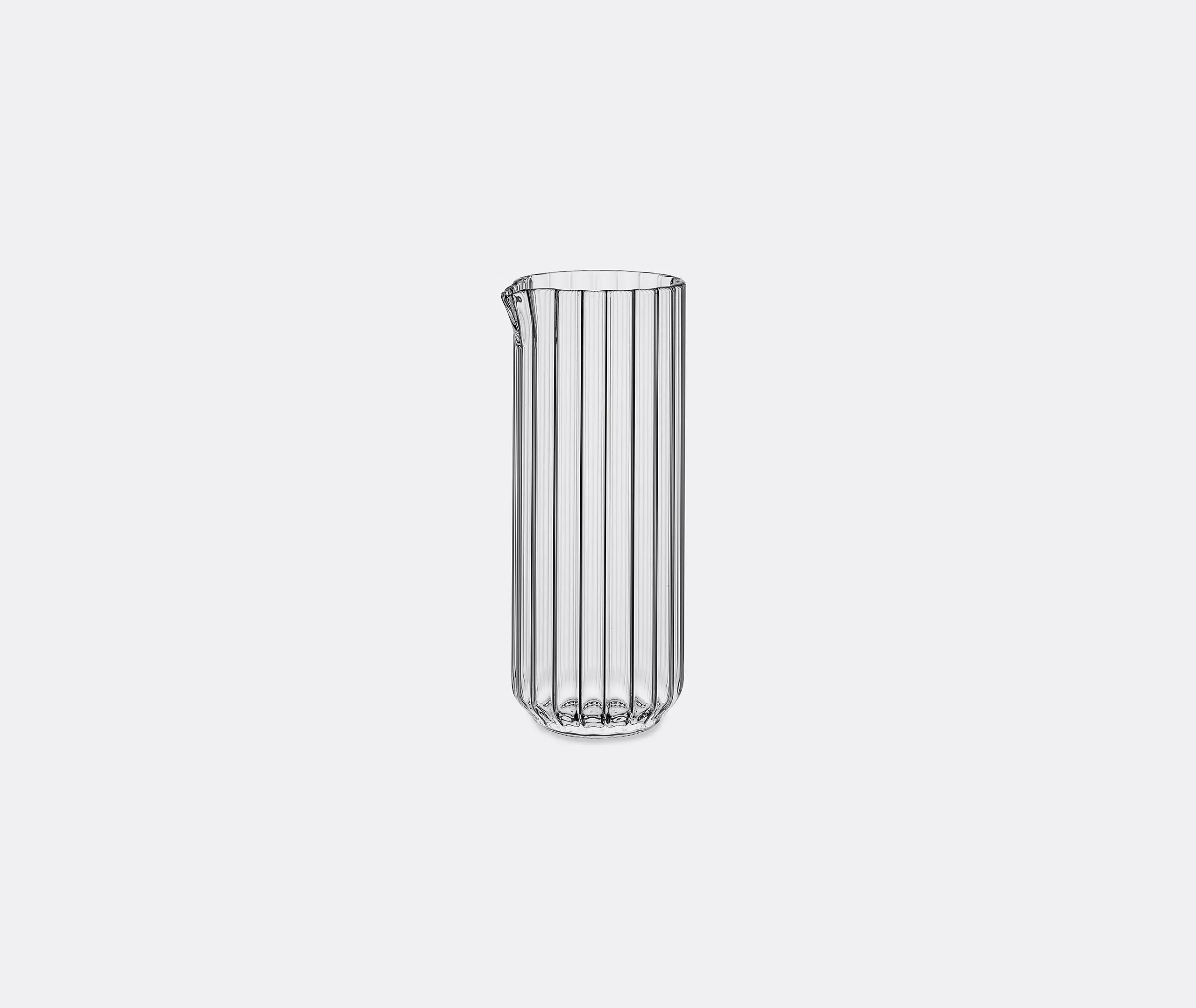 Tall Carafe with Linear Detail - Clear Glass image